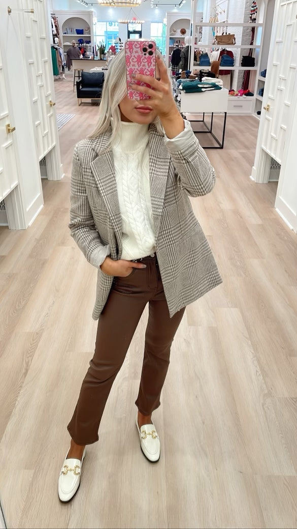 ANNA PLAID BLAZER
