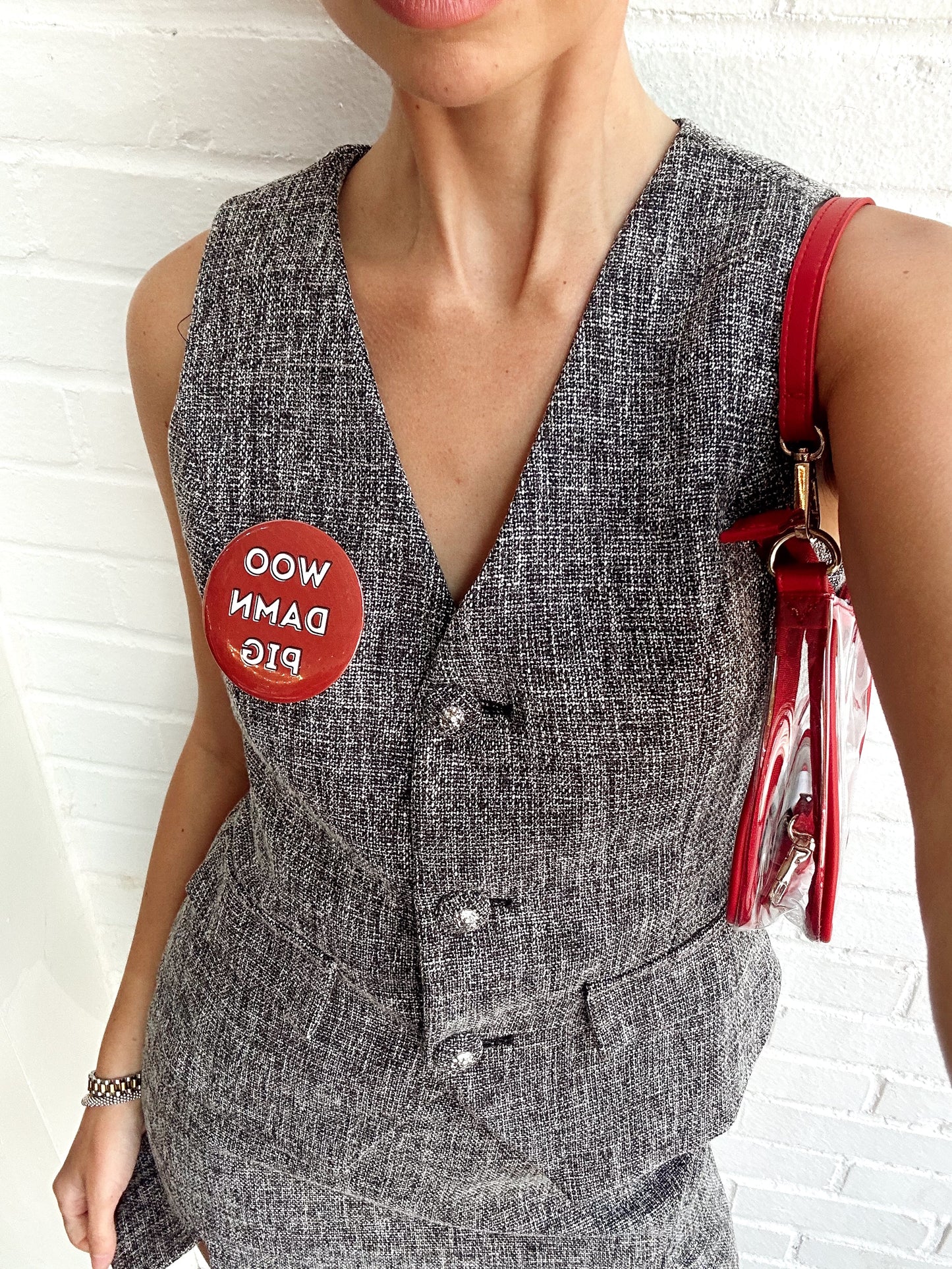 MULTI TWEED BUTTONED VEST