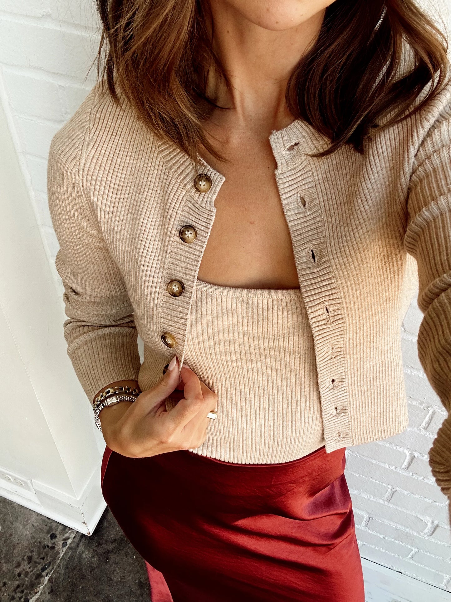 CAMI AND CARDIGAN SWEATER SET