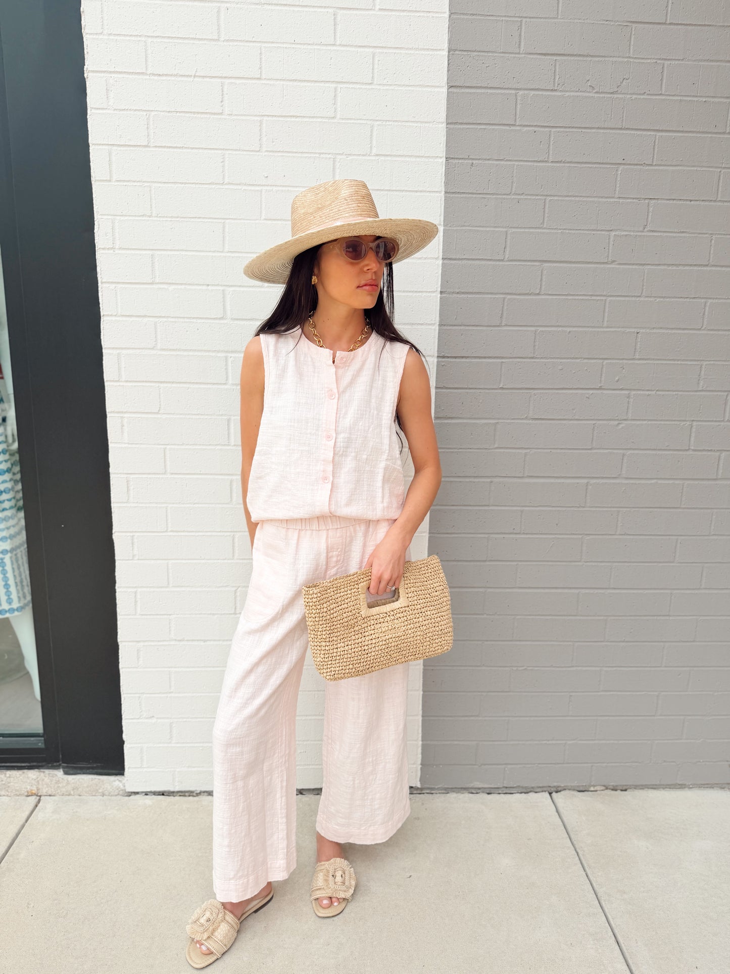 CROPPED FAUX FLY PANT