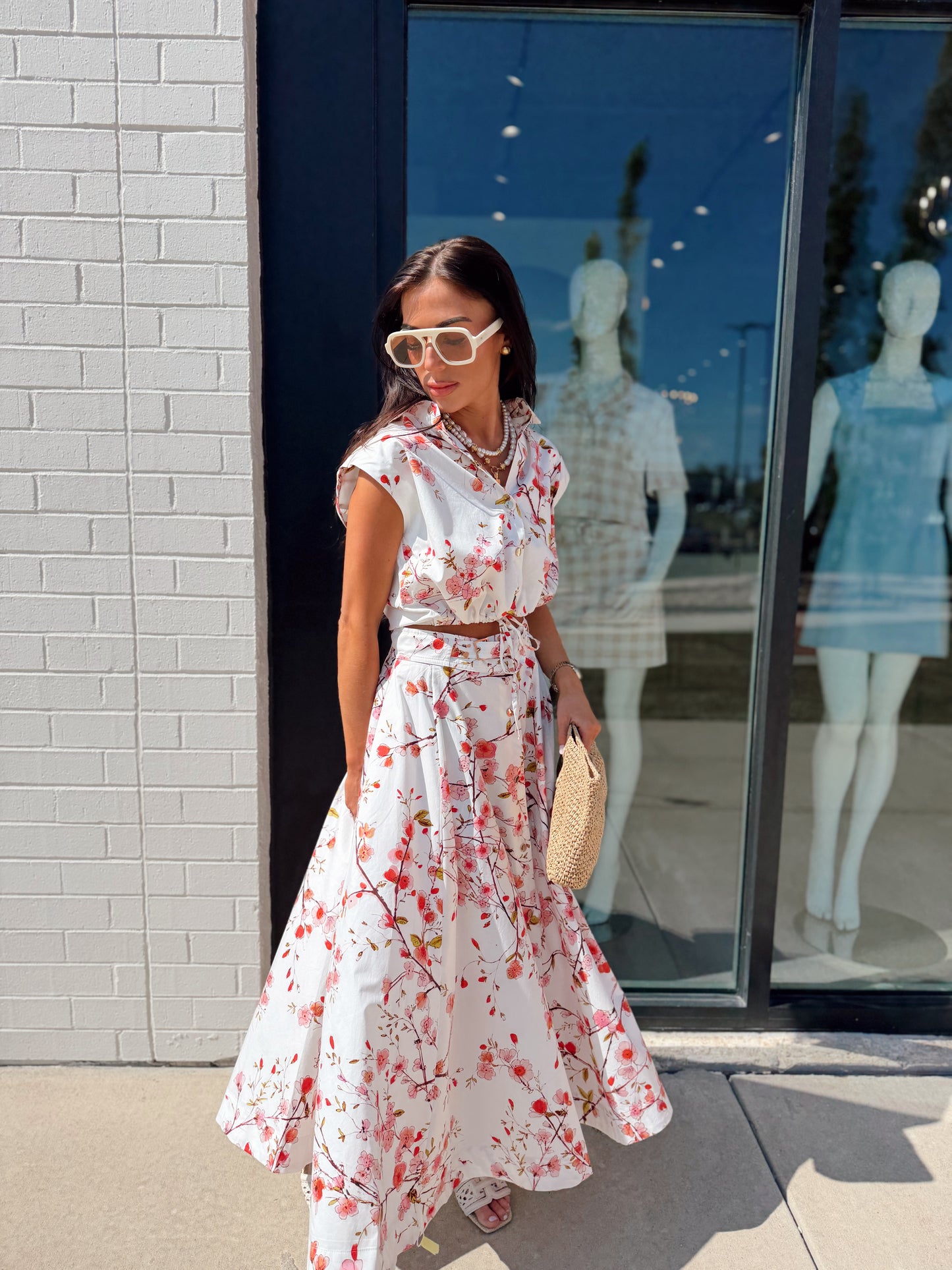 LOLA PRINT MIDI SKIRT