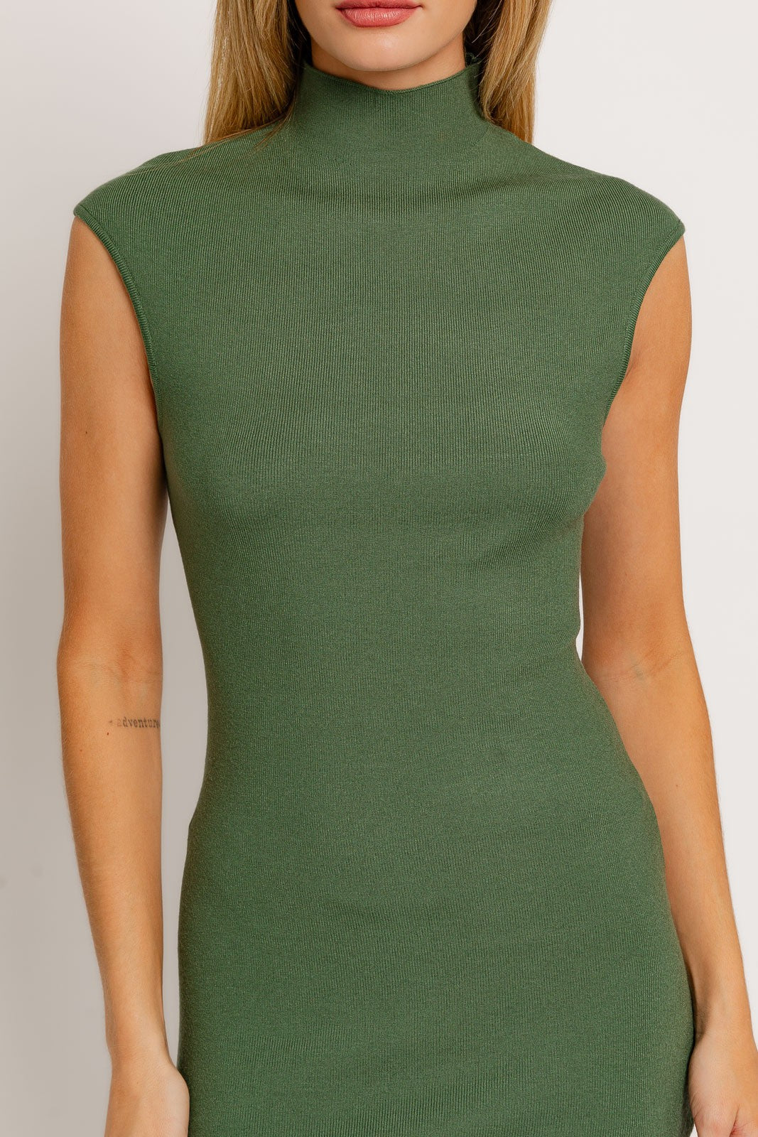 MOCK NECK SWEATER MIDI DRESS