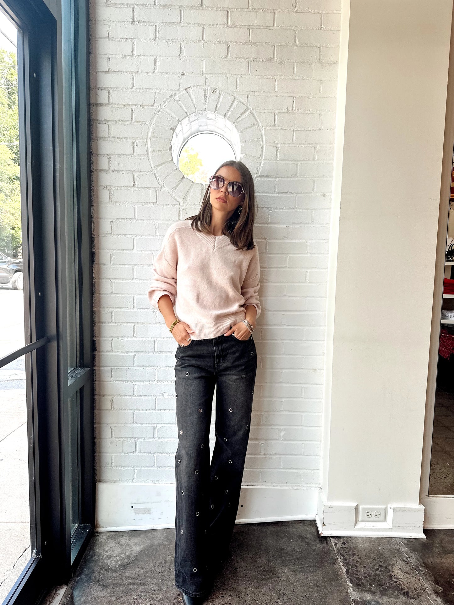 HENDRIX HIGH RISE BAGGY- GLAMOUR