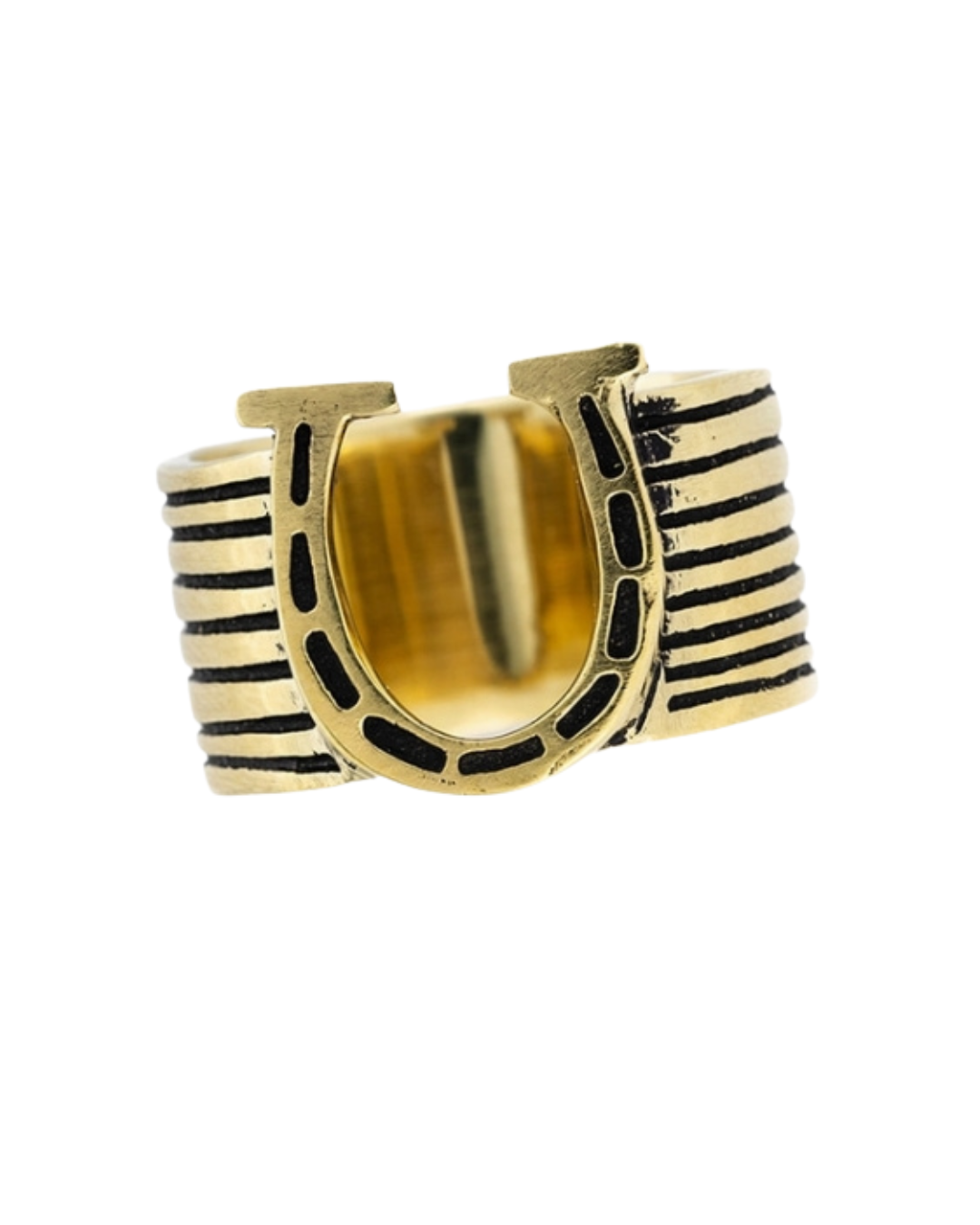 HORSESHOE BRASS BANDANA SLIDE RING