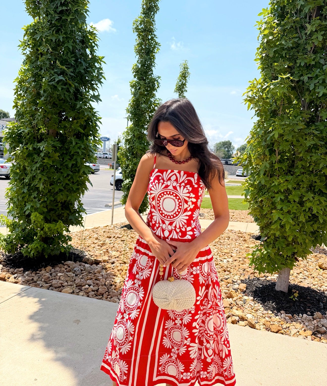 FITTED BODICE MIDI DRESS
