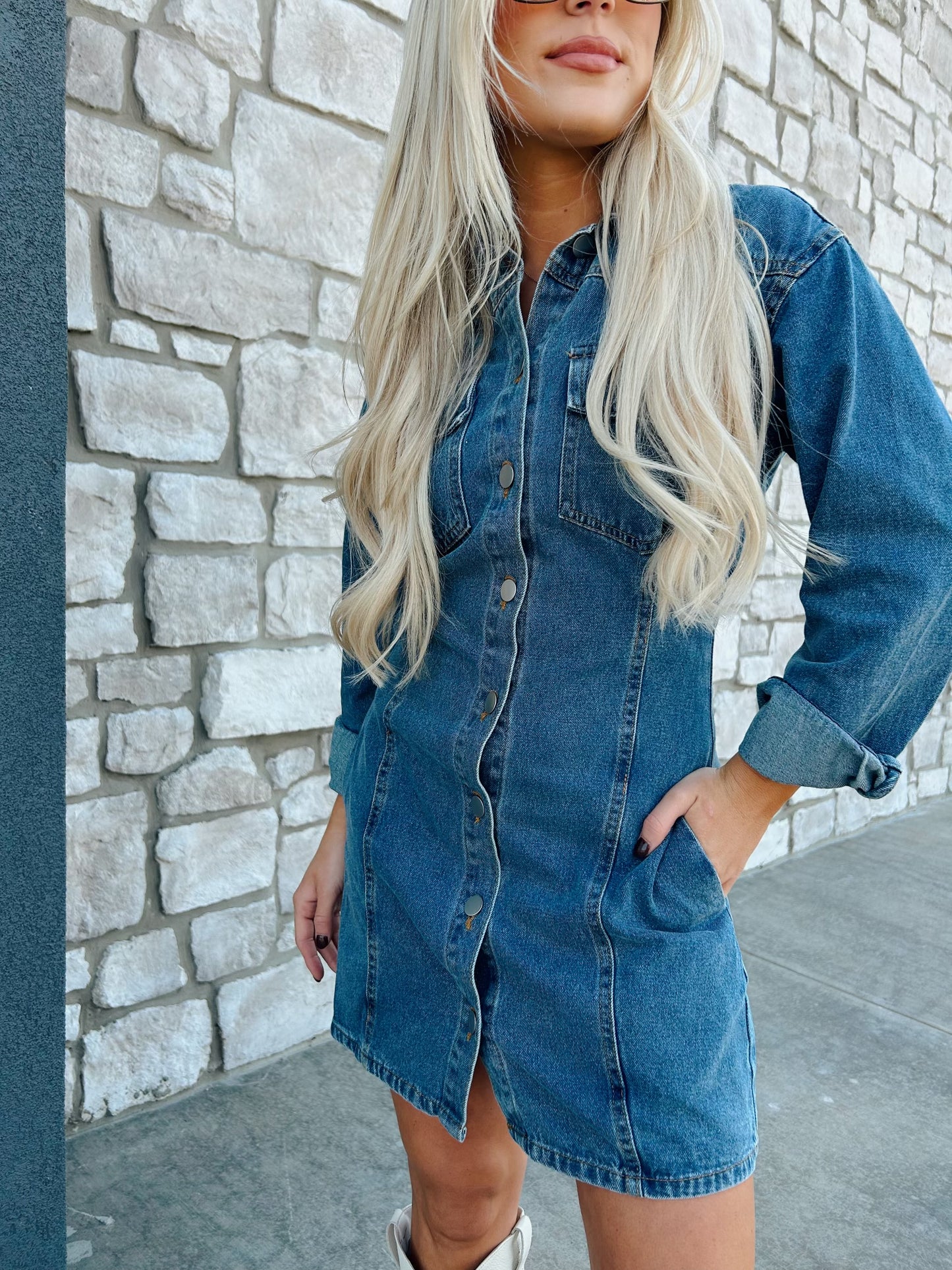 DENIM UTILITY DRESS