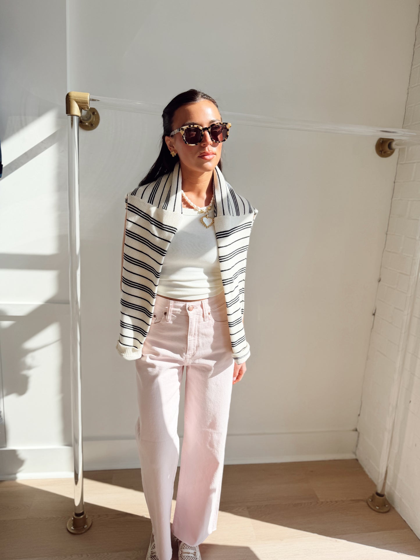 STRIPED HENLEY SWEATER