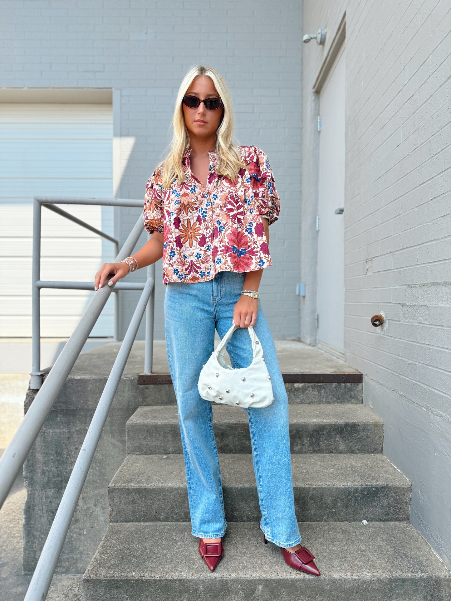 BRIA FLORAL BALLOON SHIRT