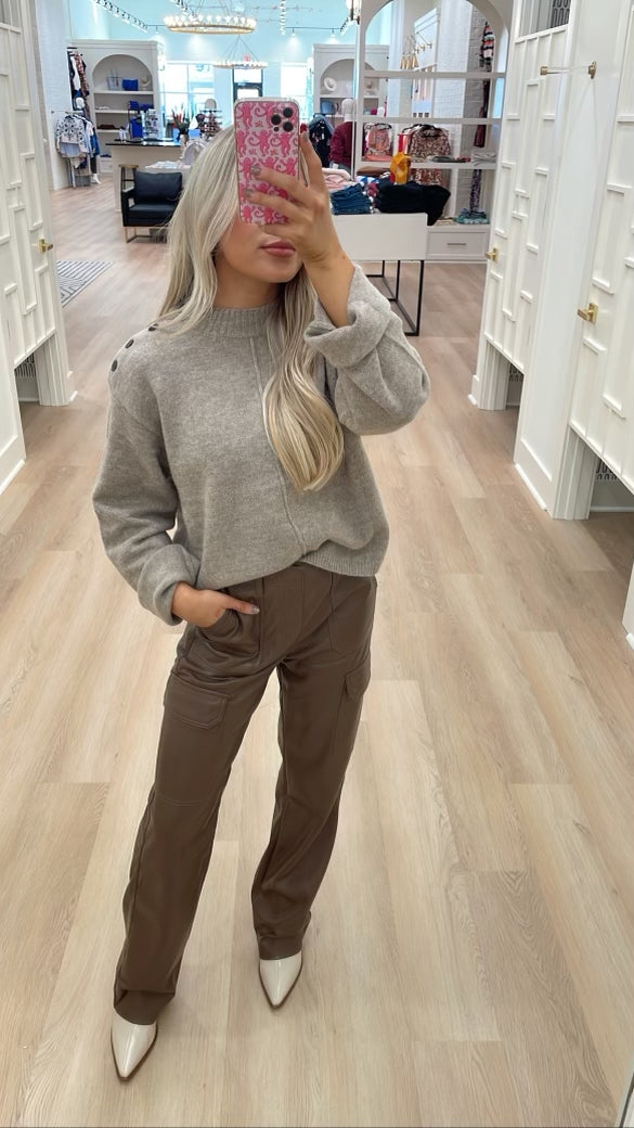 FAUX LEATHER CARGO PANT