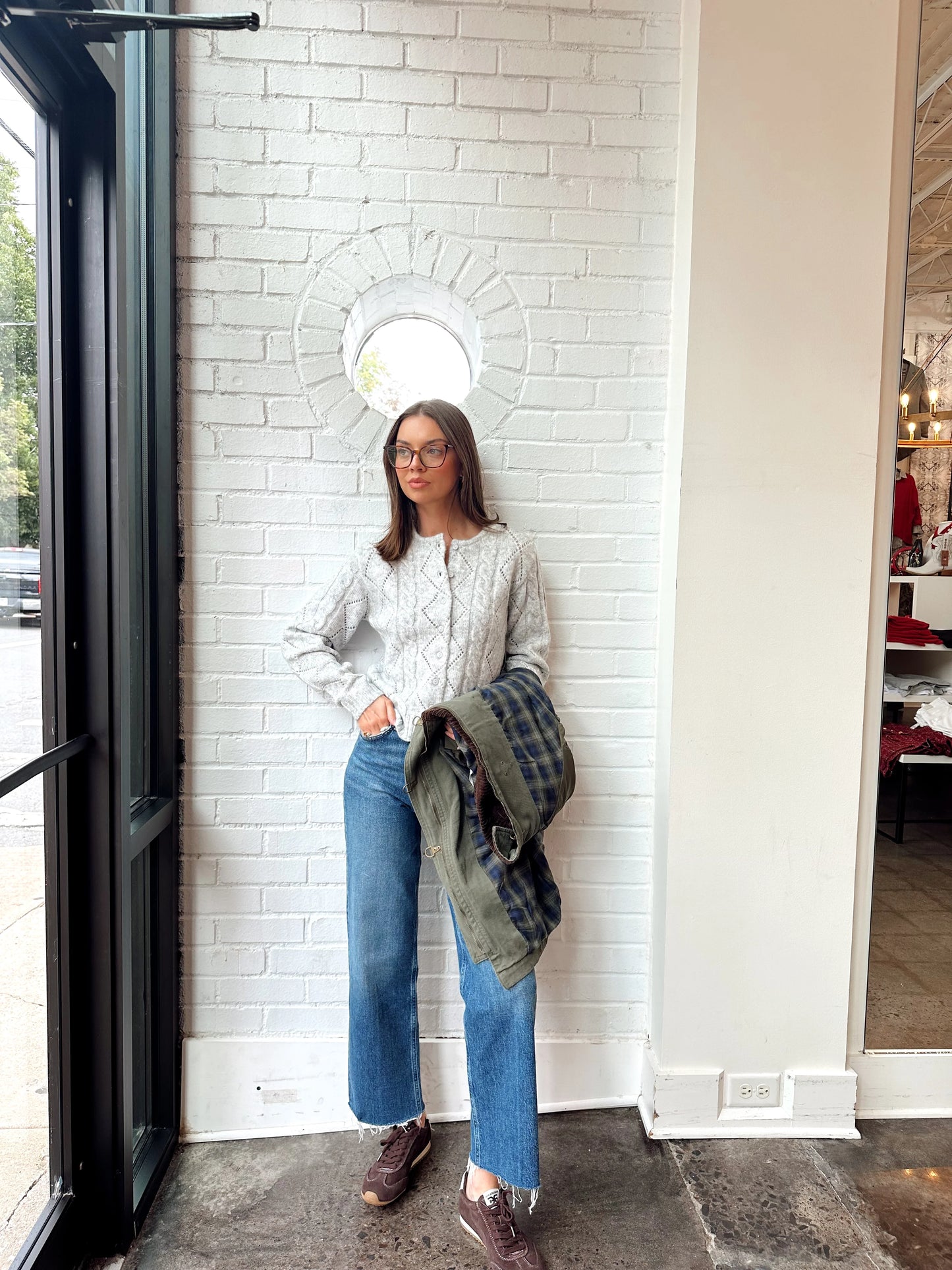 JOCASTA CREW NECK CARDIGAN
