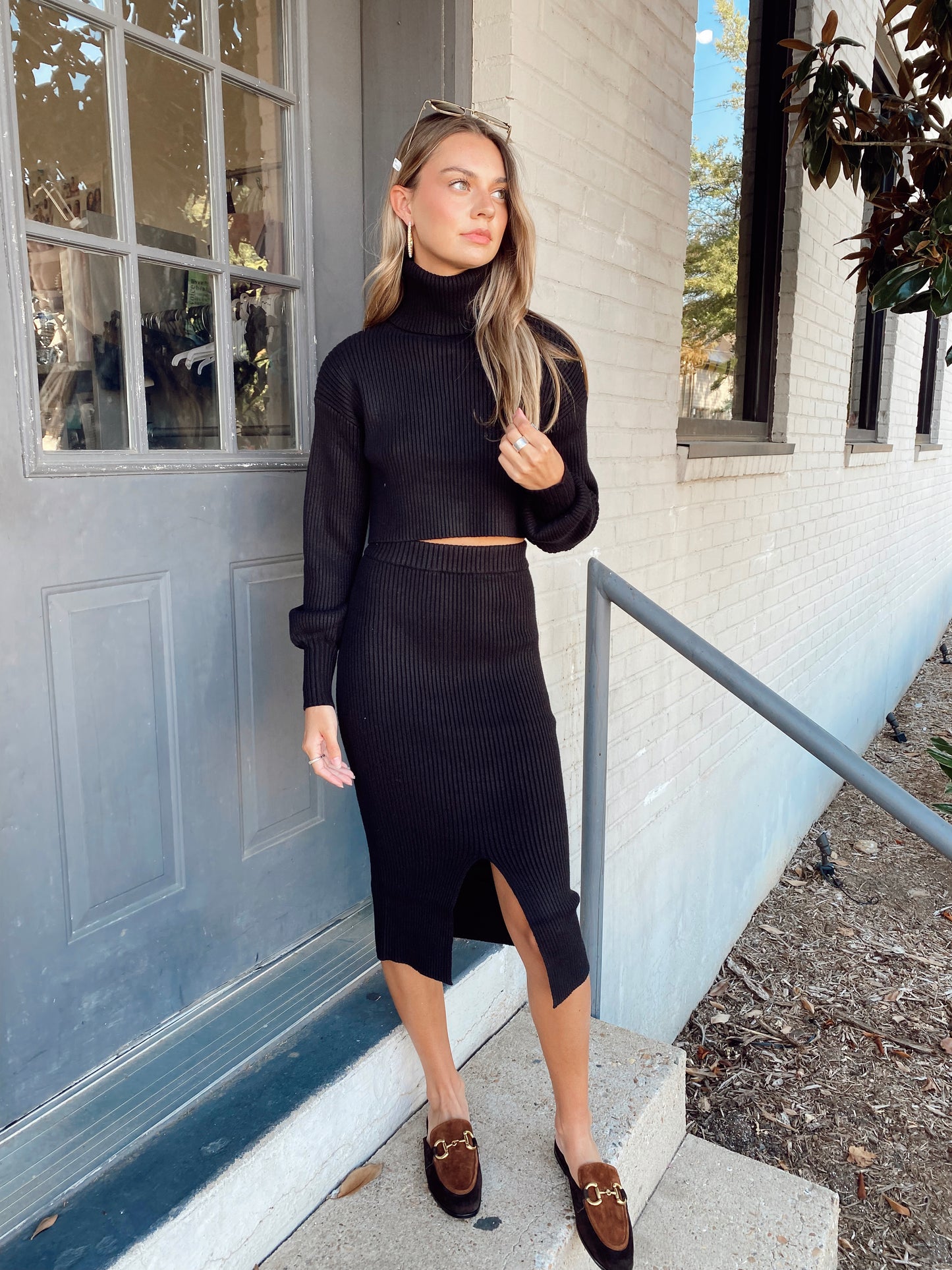 KNIT PENCIL SLIT SKIRT
