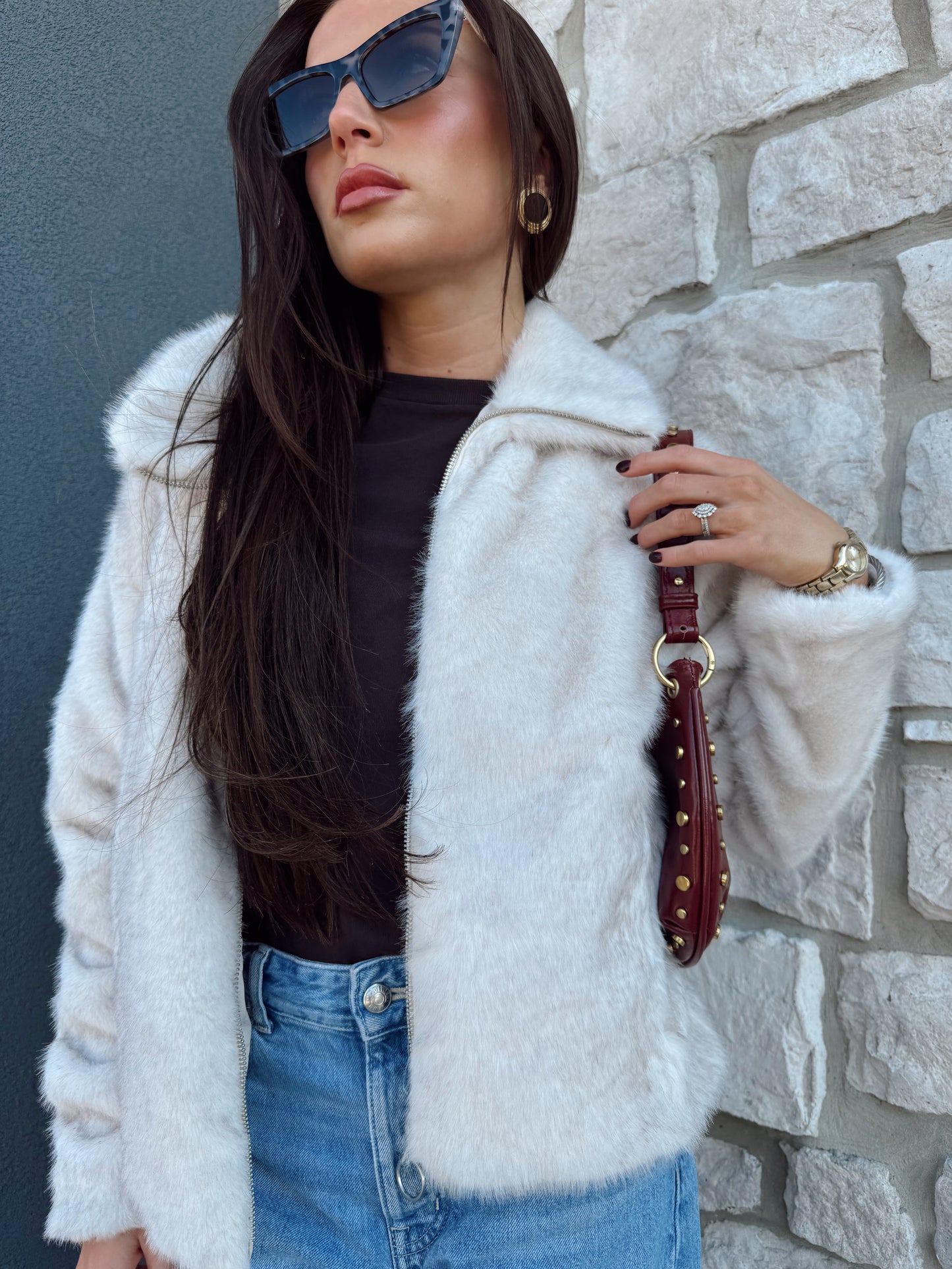 AMETHYST FAUX FUR JACKET