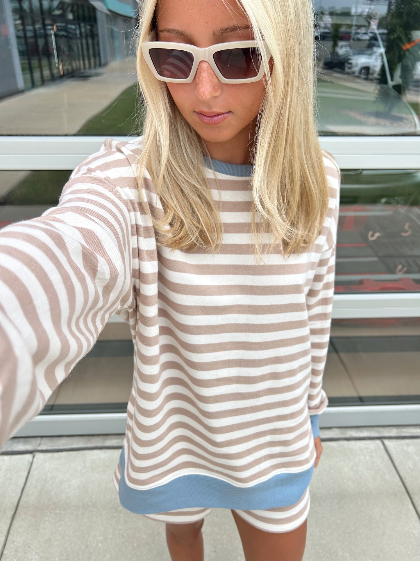 LAYER UP STRIPE SWEATSHIRT