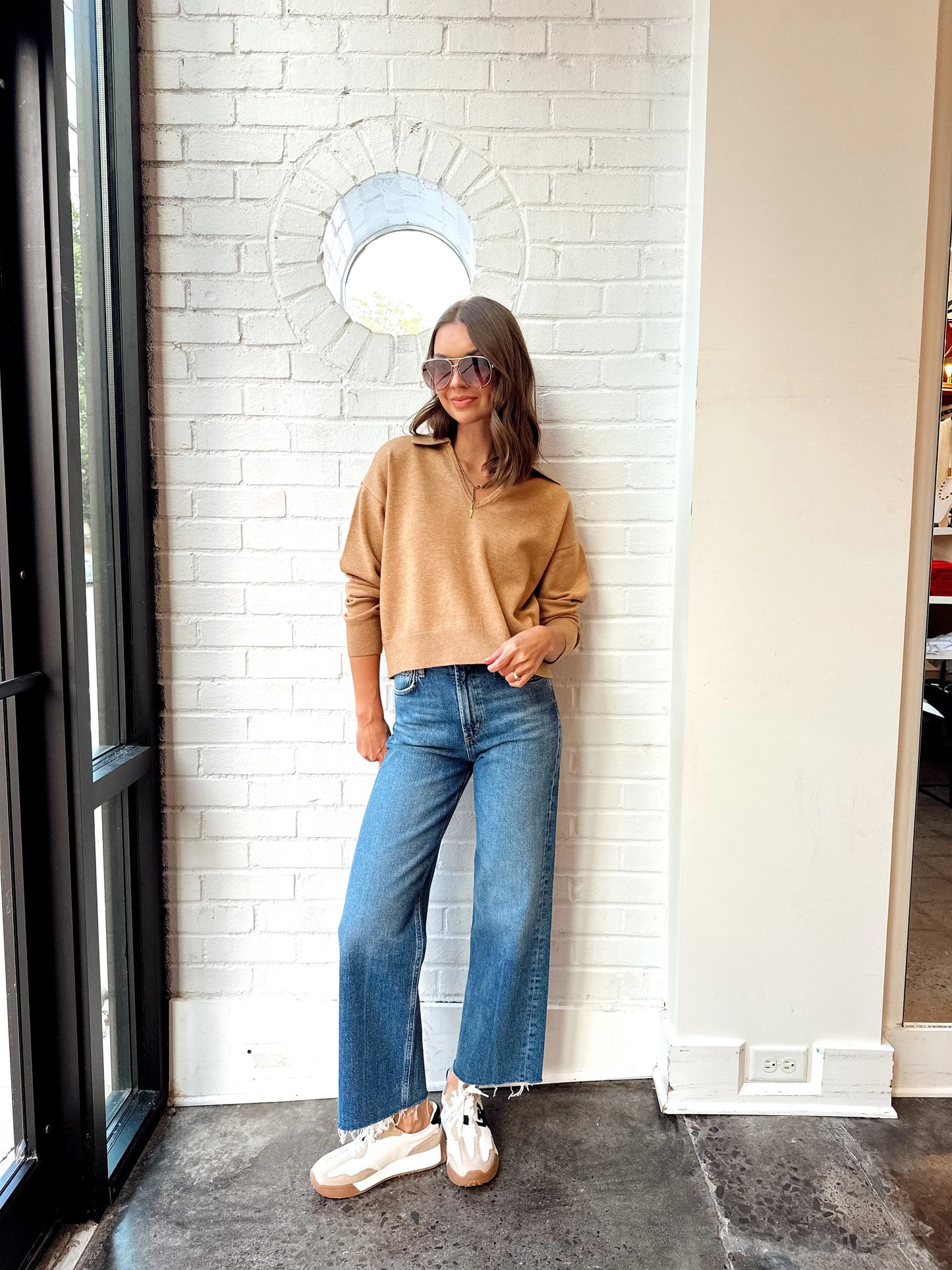 SLOAN KNIT COLLARED PULLOVER