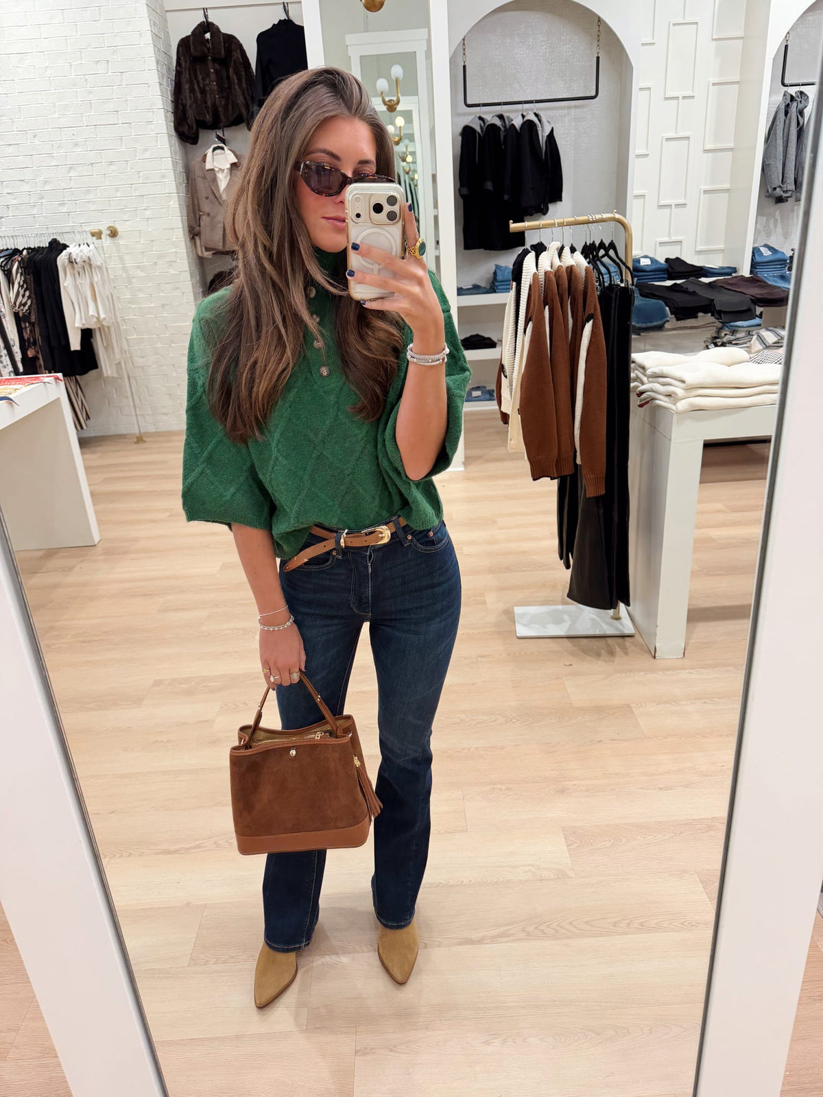 TEXTURED SHORT SLEEVE SWEATER