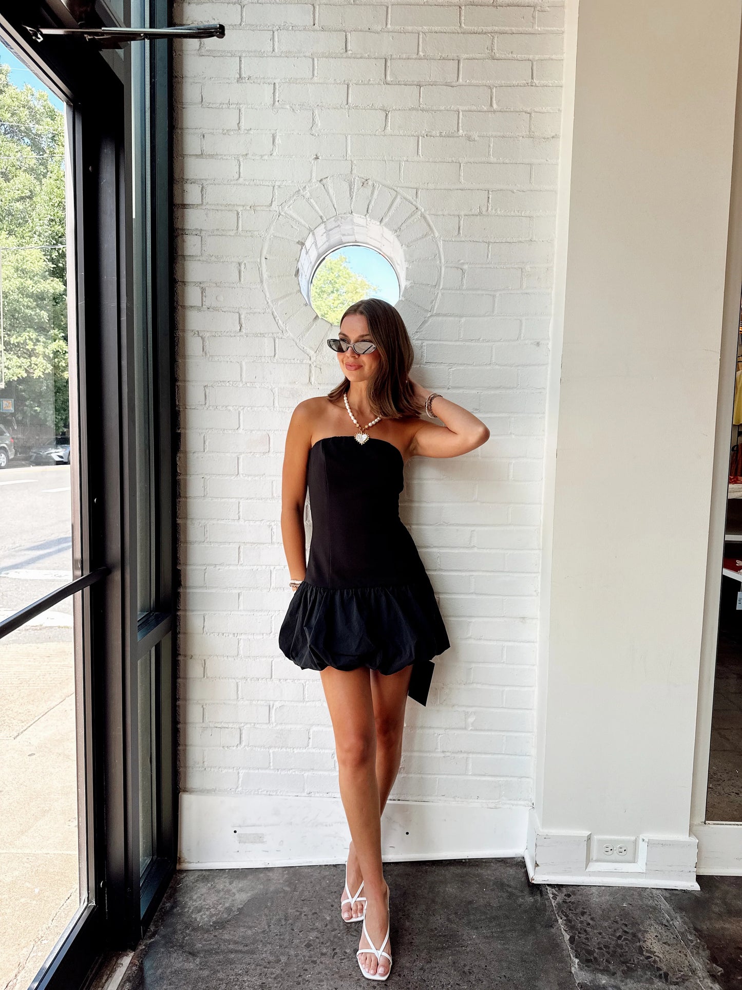 STRAPLESS BUBBLE MINI DRESS