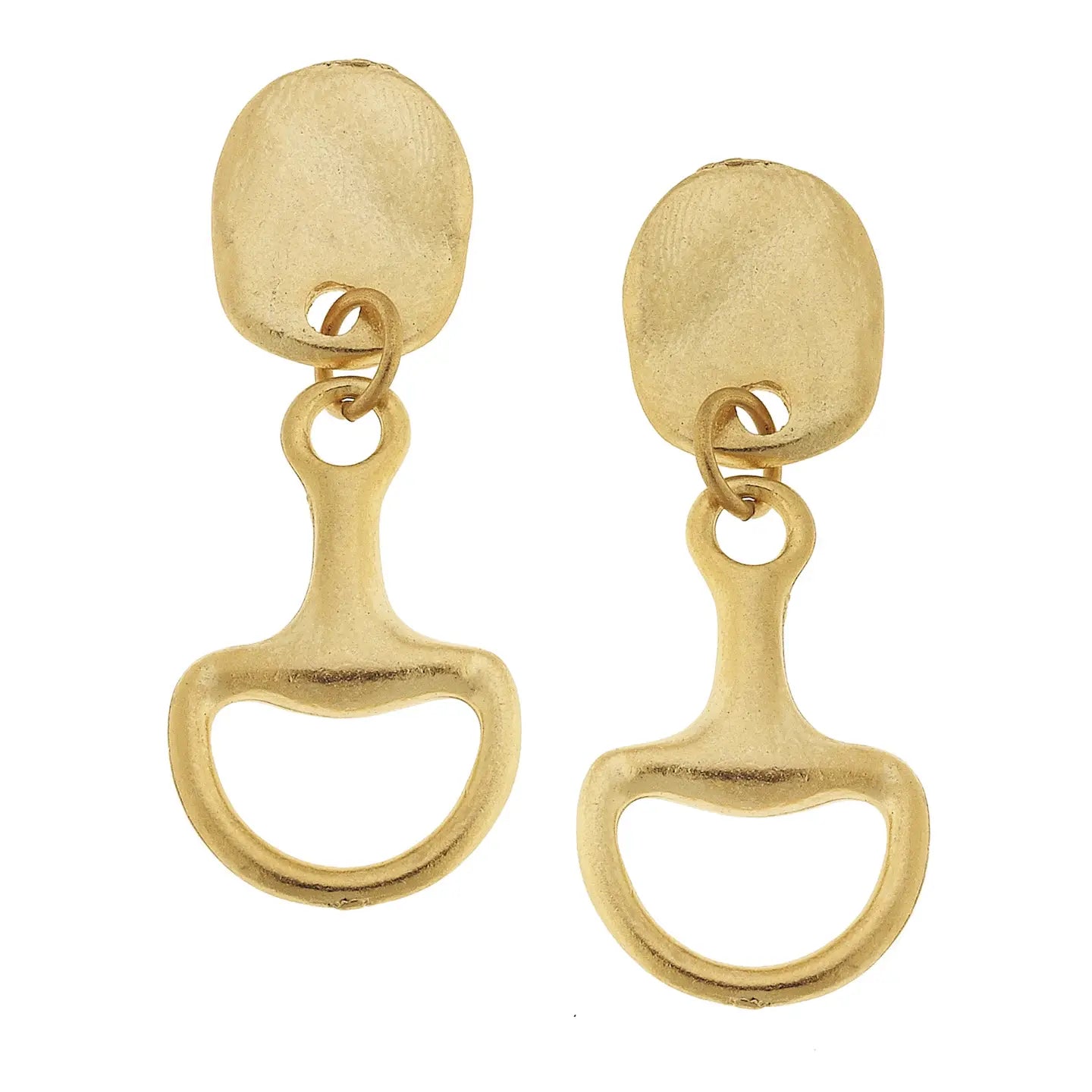 GOLD HORSE BIT EARRING