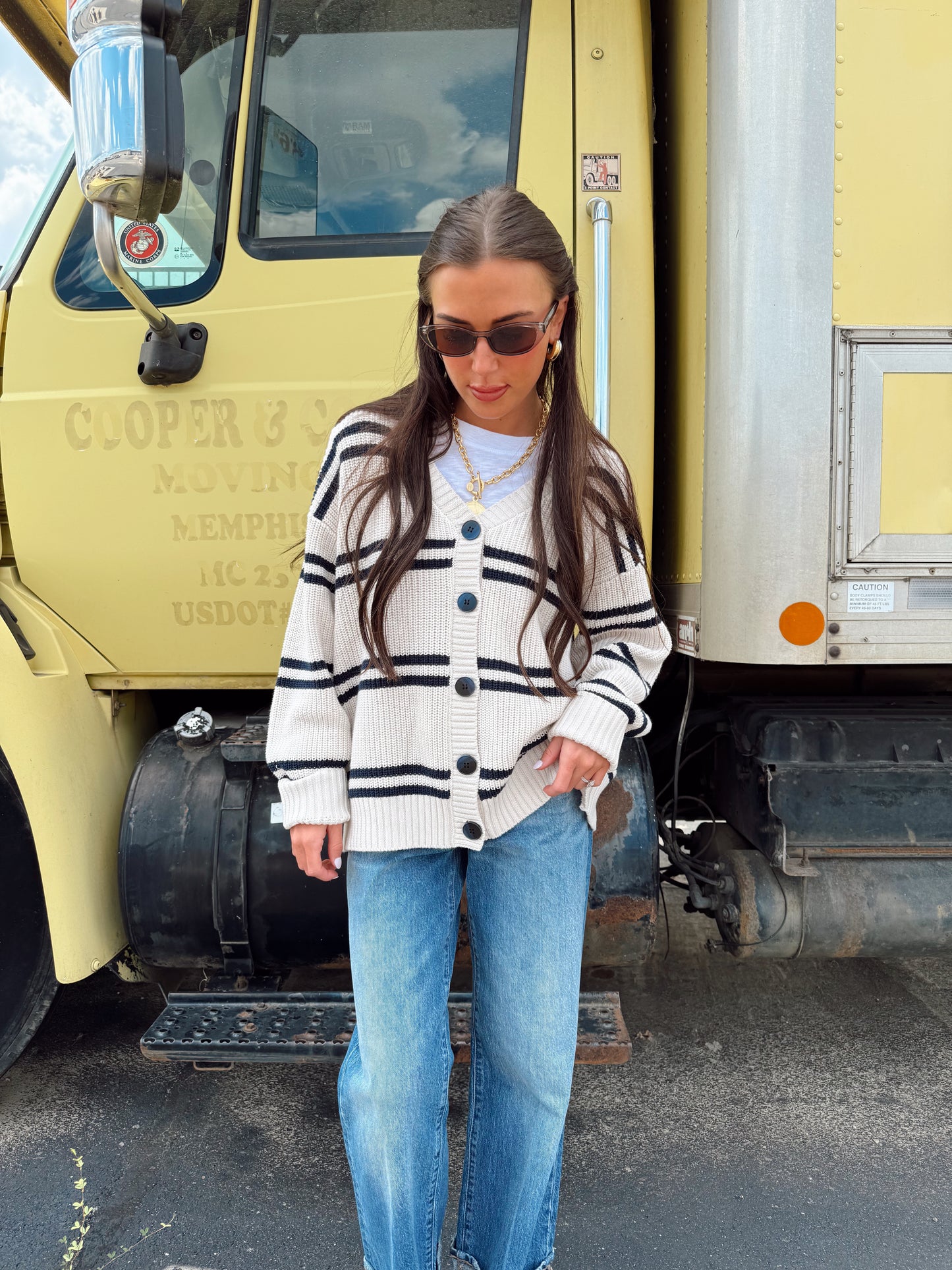 BOYFRIEND STRIPED CRADIGAN