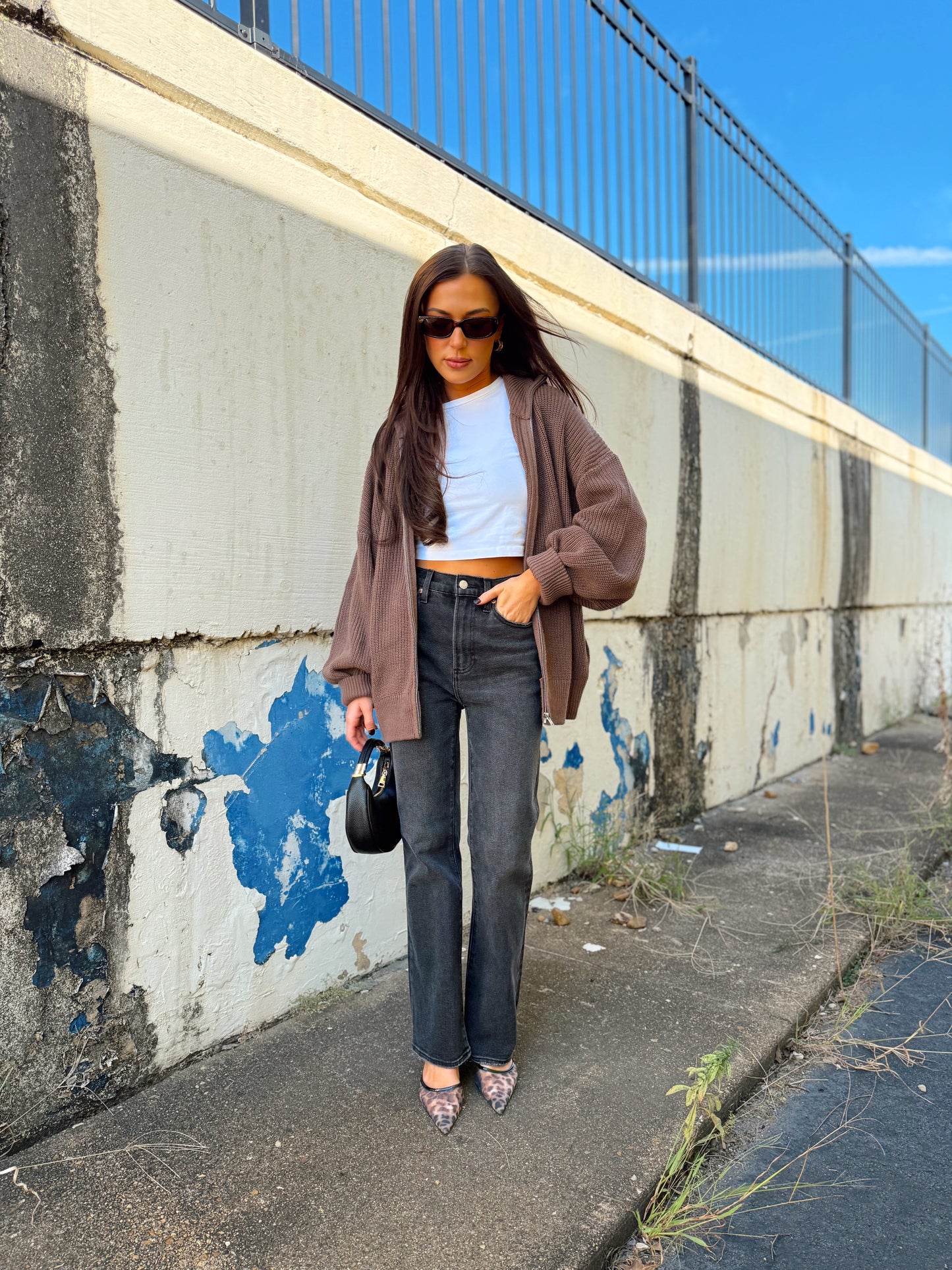 RIBBED ZIP UP CARDI
