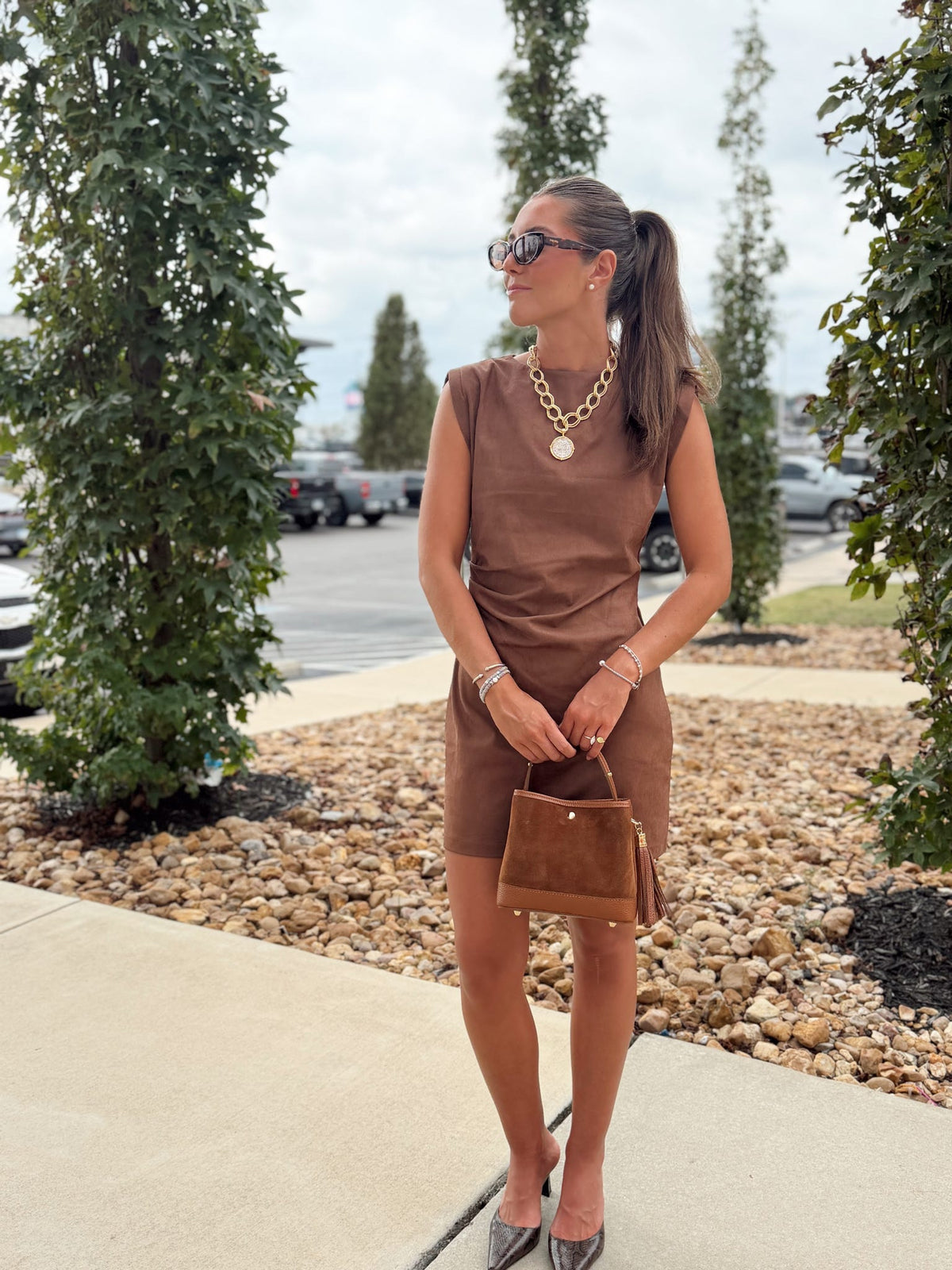 SHOULDER PAD MINI DRESS