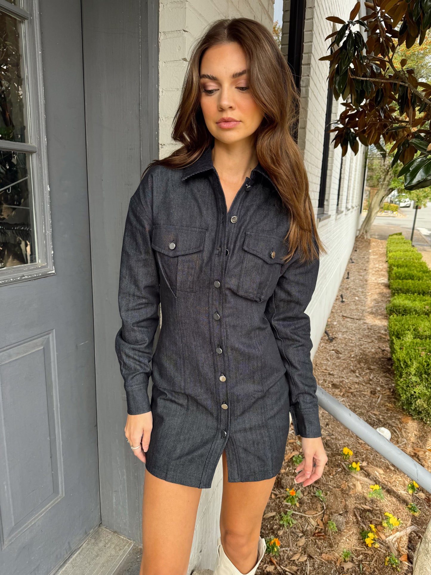 MORA BUTTON DOWN DRESS