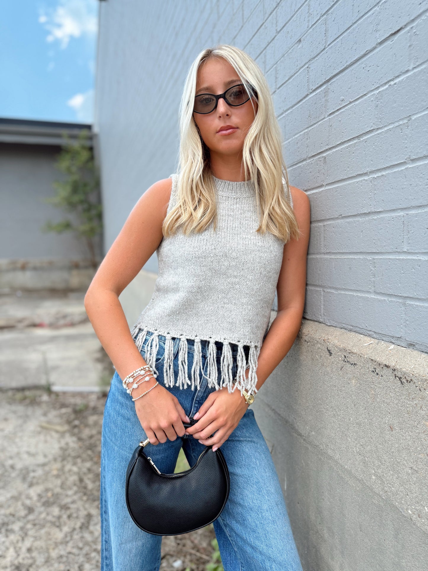 FRINGE SWEATER VEST