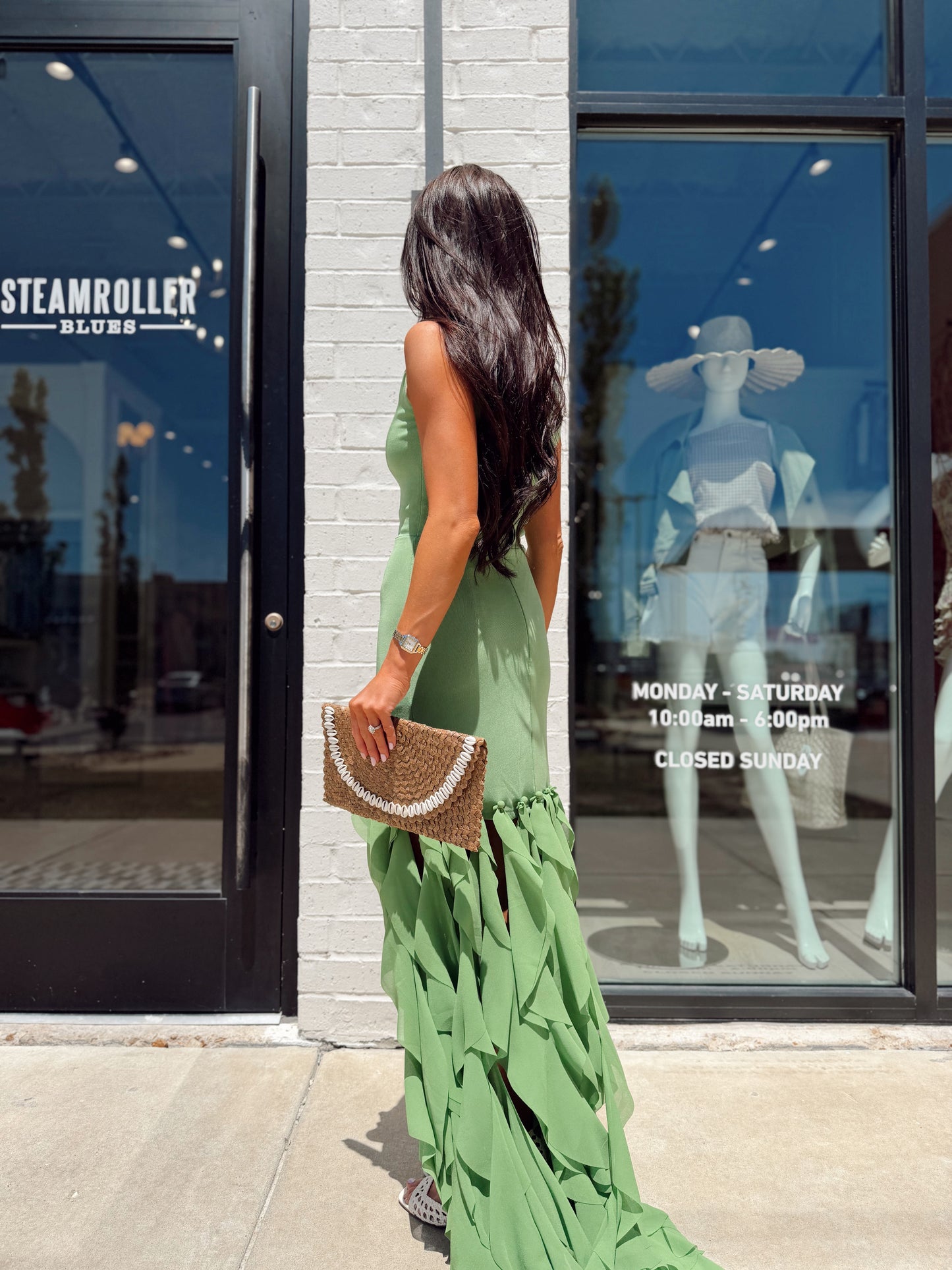 MARISON RUFFLED FRINGE GOWN