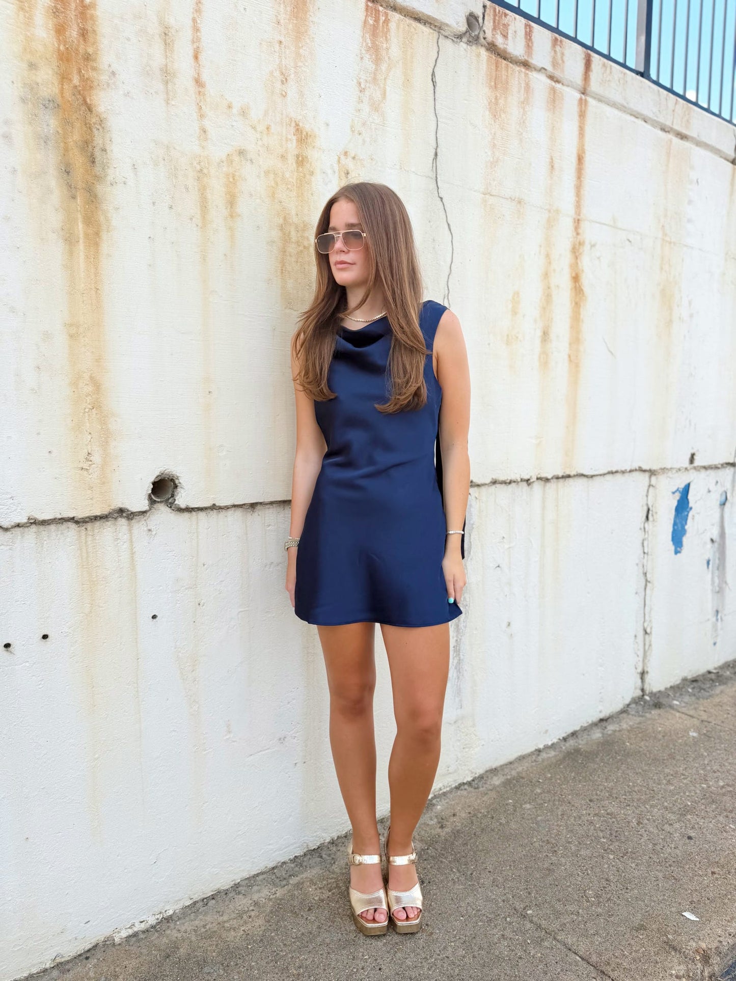 COWL NECK SCRAF DRESS
