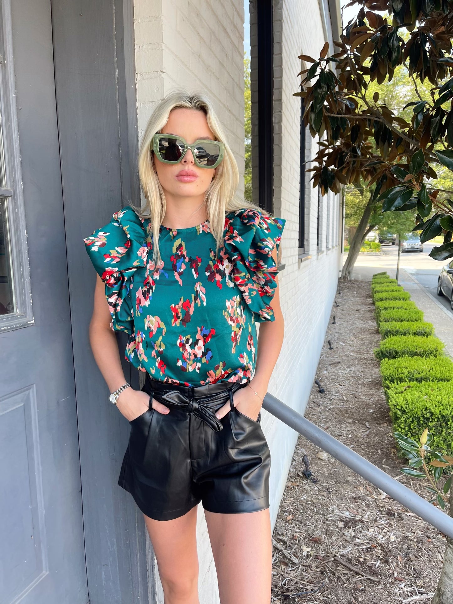 CAITLIN VEGAN LEATHER SHORT