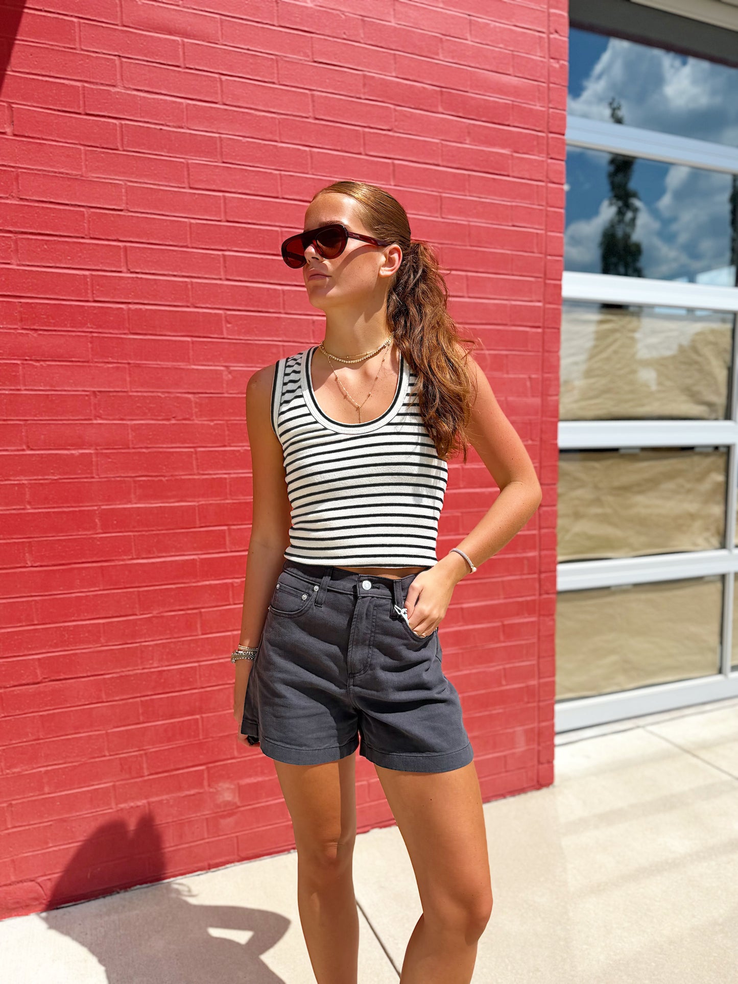 STRIPED NECK TANK