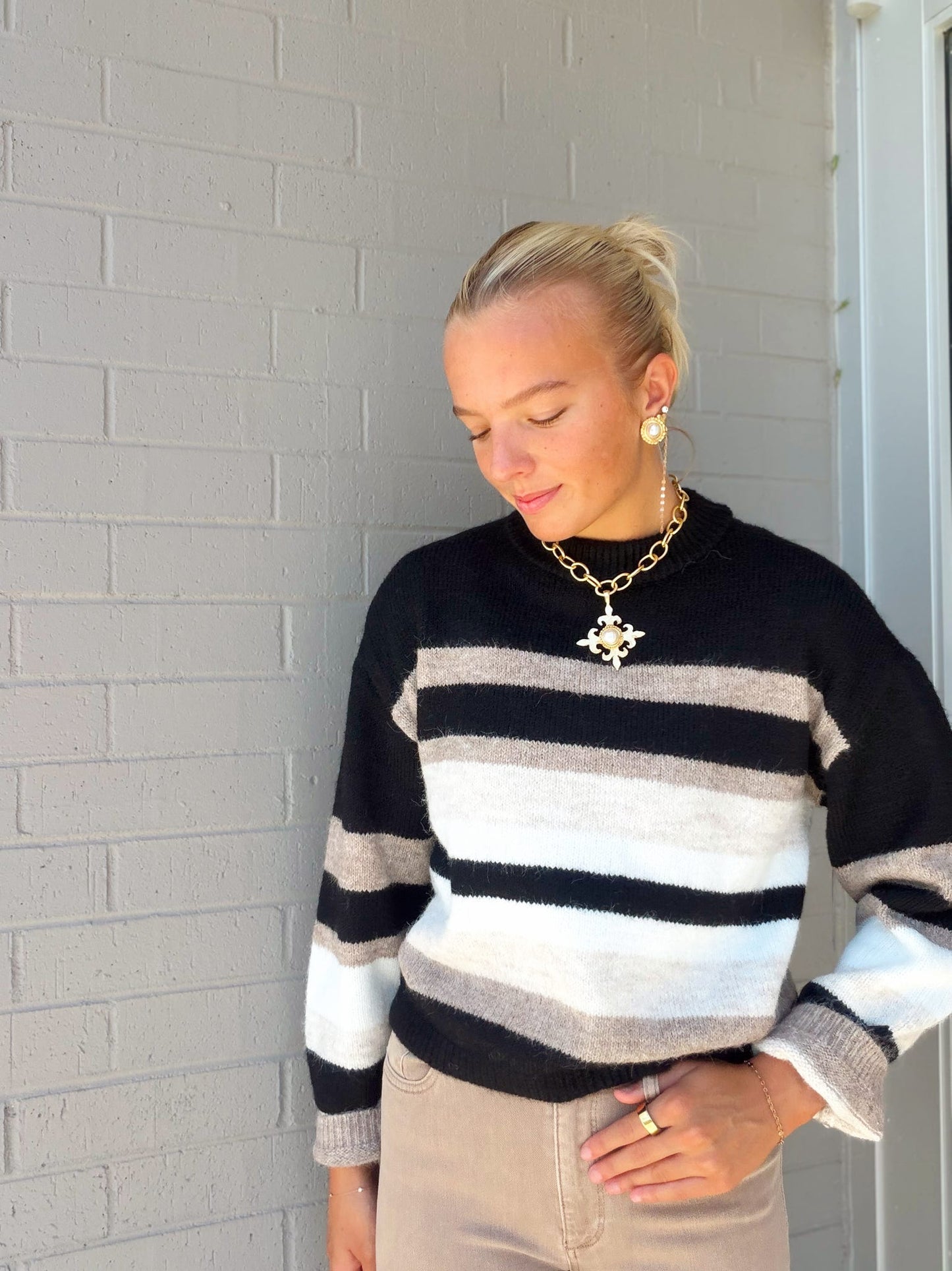 FAUSTIAN LS STRIPE PULLOVER