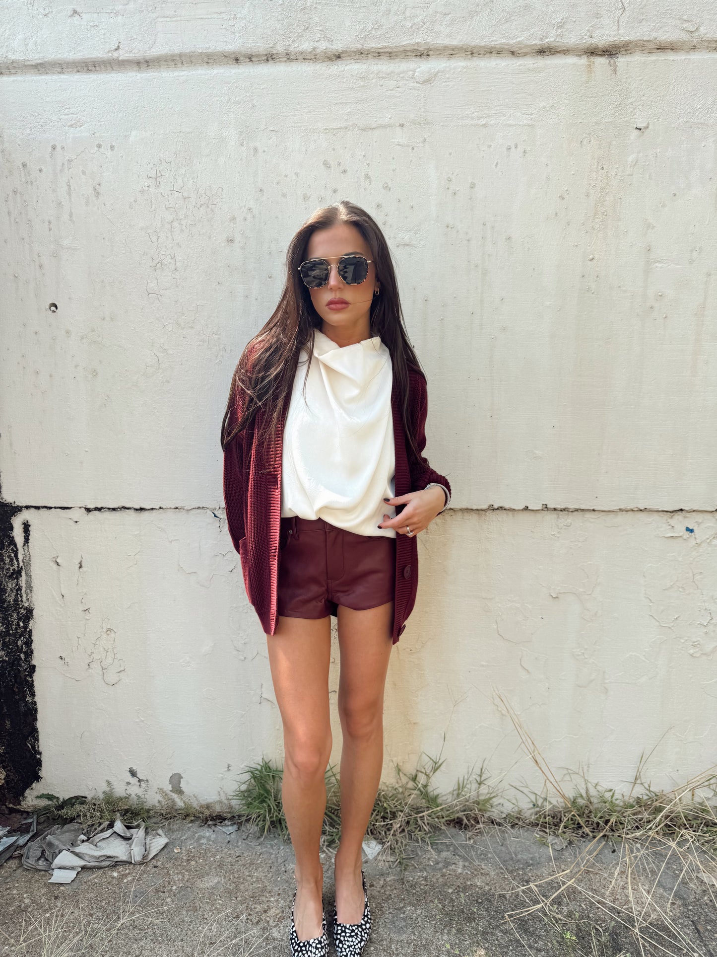 COWL NECK SATIN TOP