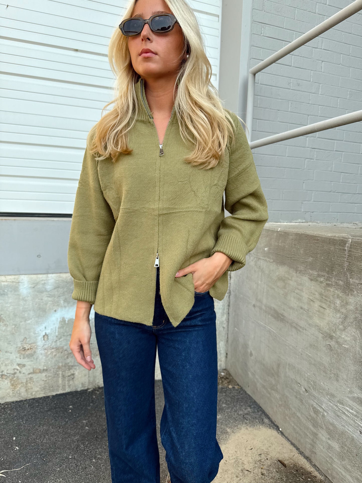 HIGH NECK KNIT CARDIGAN