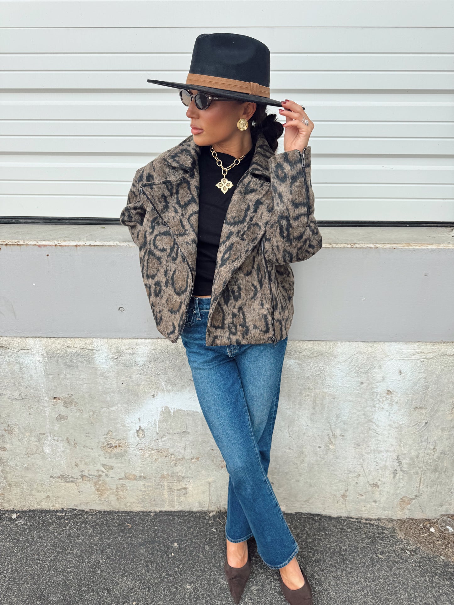 STRADA BRUSHED VEGAN OVERSIZED JACKET