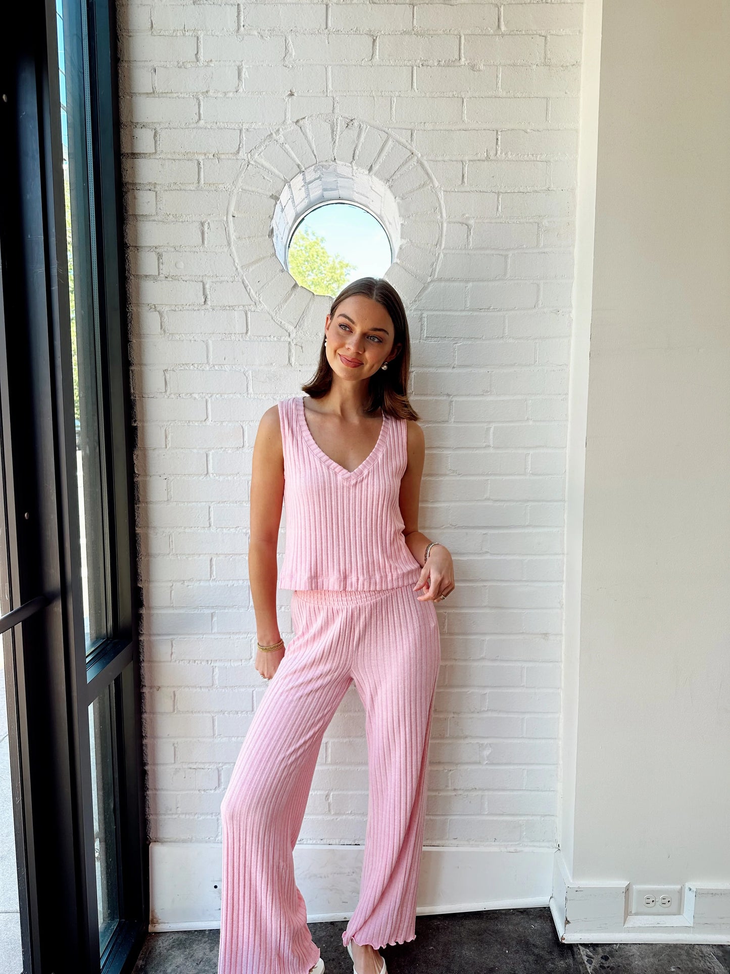 DAWN SMOCKED RIB PANT