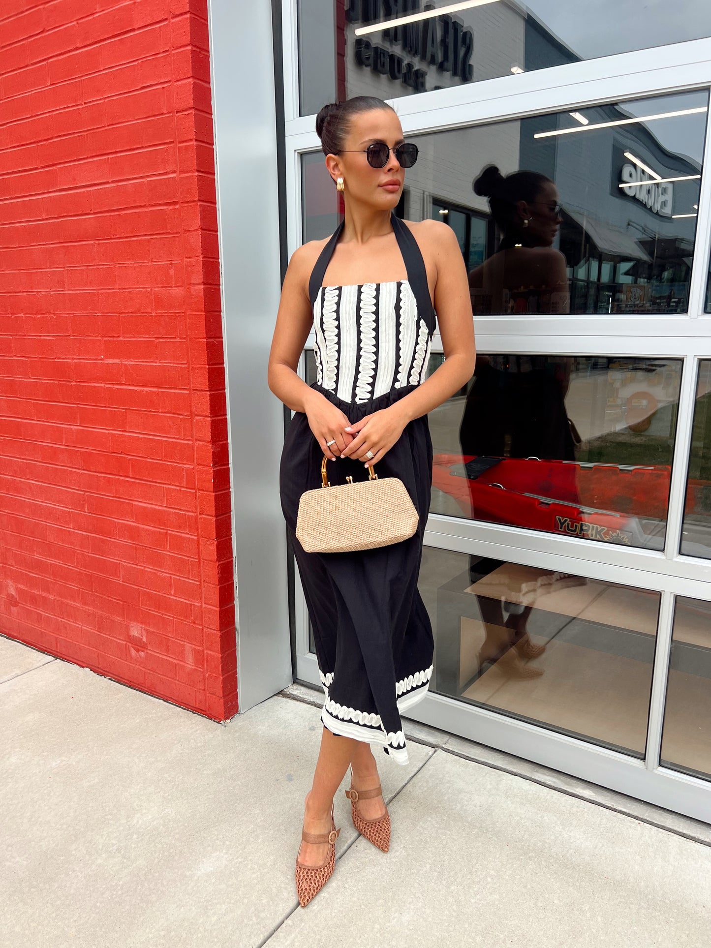 FERNANDA HALTER NECK MIDI DRESS