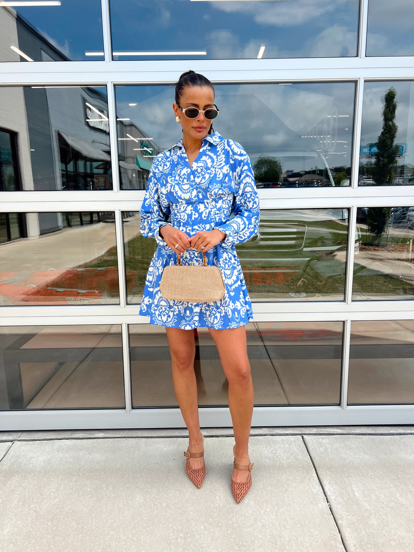 LONG SLEEVE PRINT DRESS