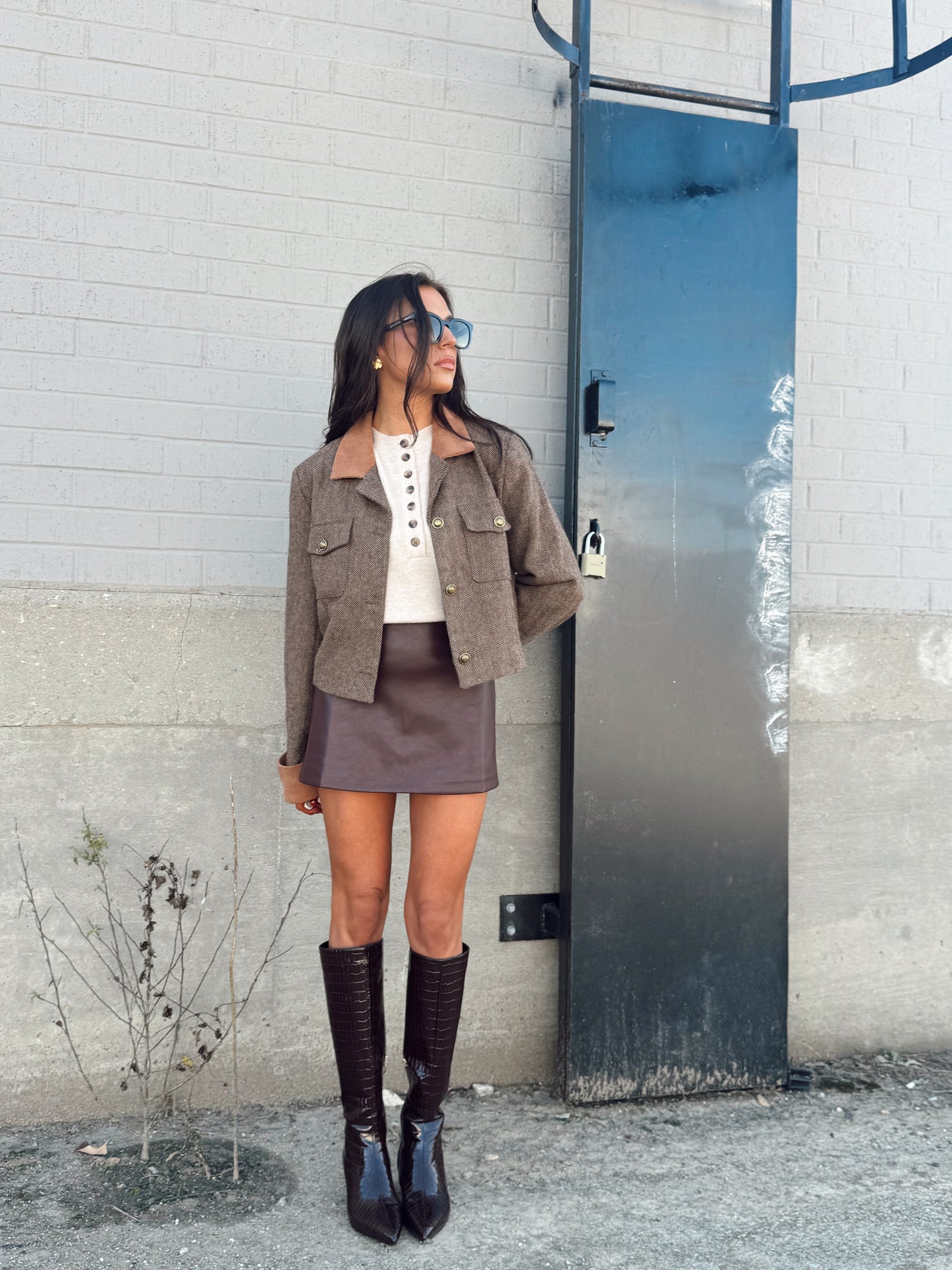 CORDUROY CONTRAST TWEED JACKET