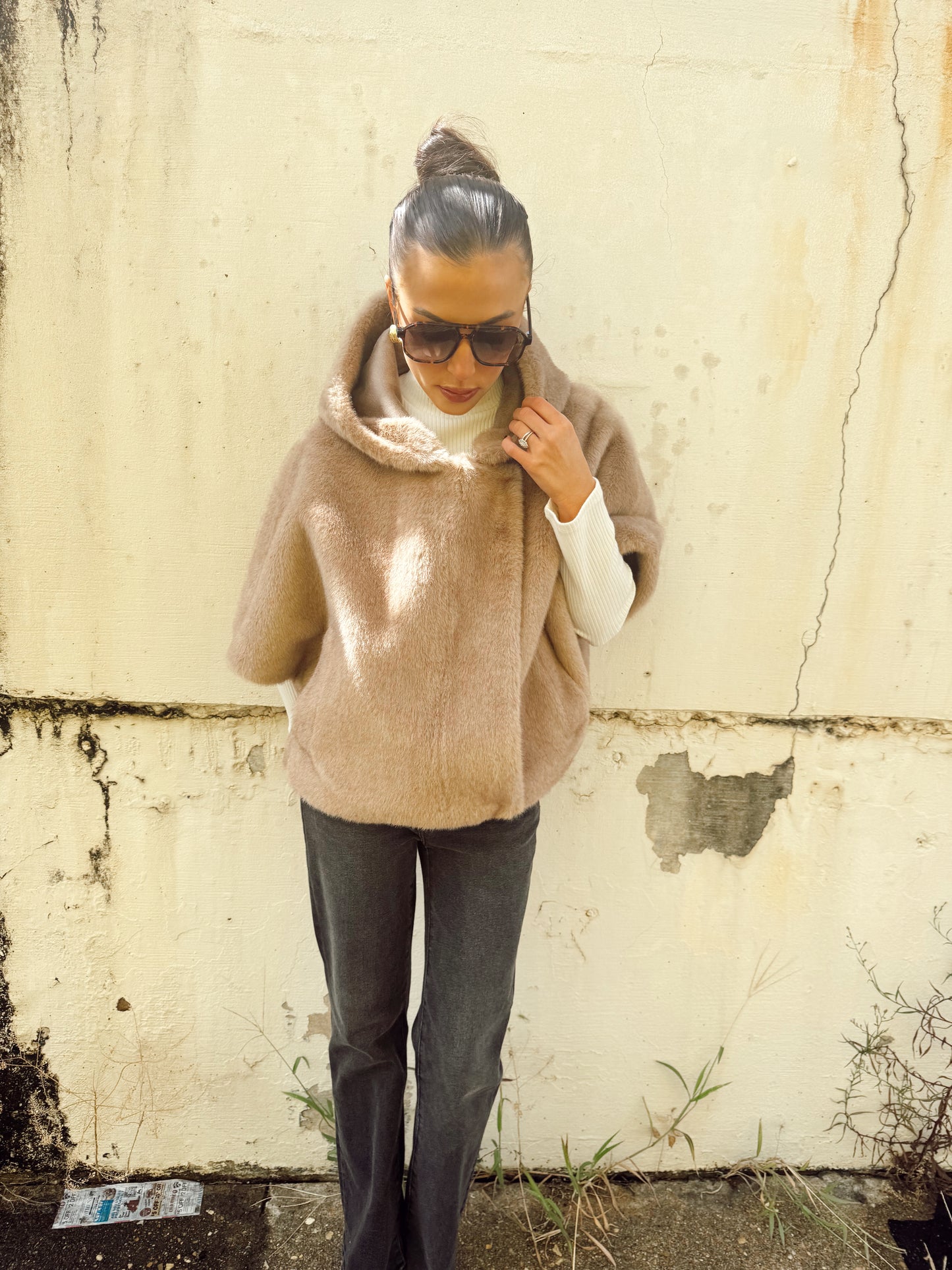 FUR HOODED VEST