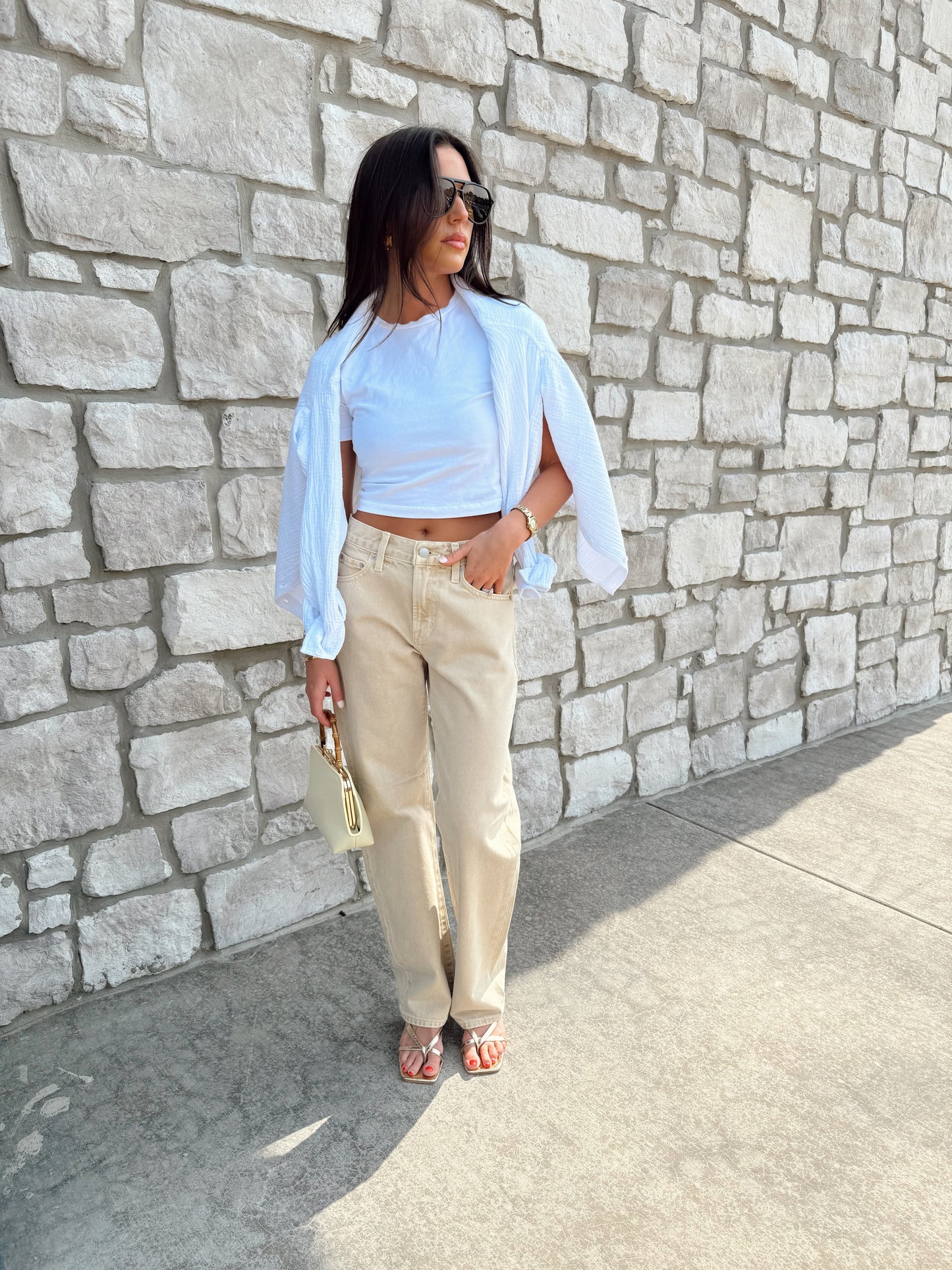LEXI MID RISE BOWED STRAIGHT JEAN- BLUSH