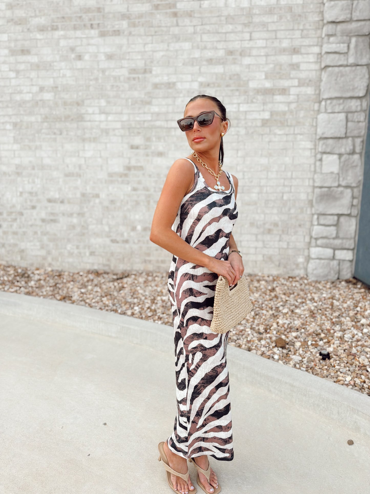 SAFARI RIB TIMELESS TANK MIDI DRESS