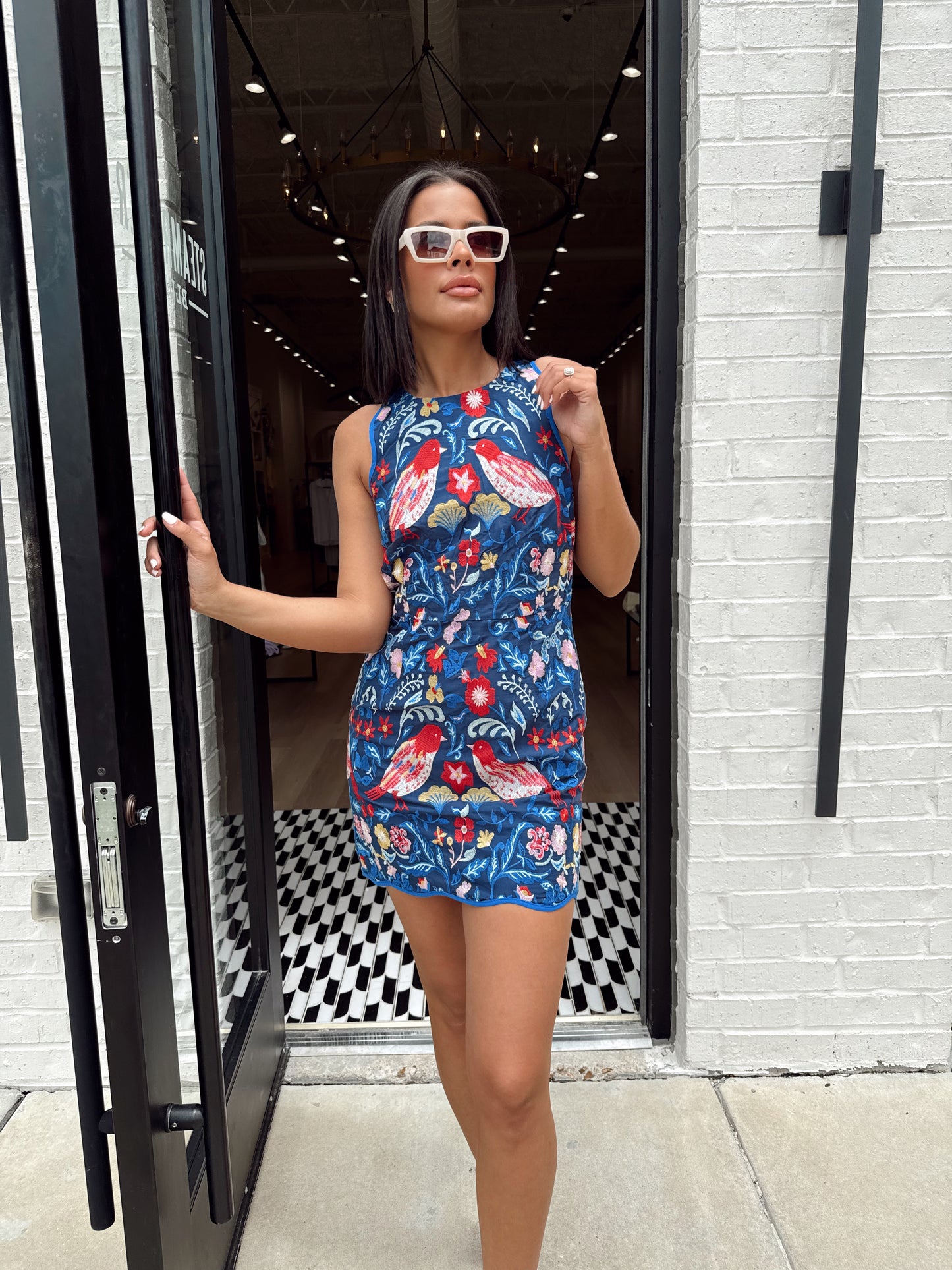 JAYZ EMBROIDERED MINI DRESS