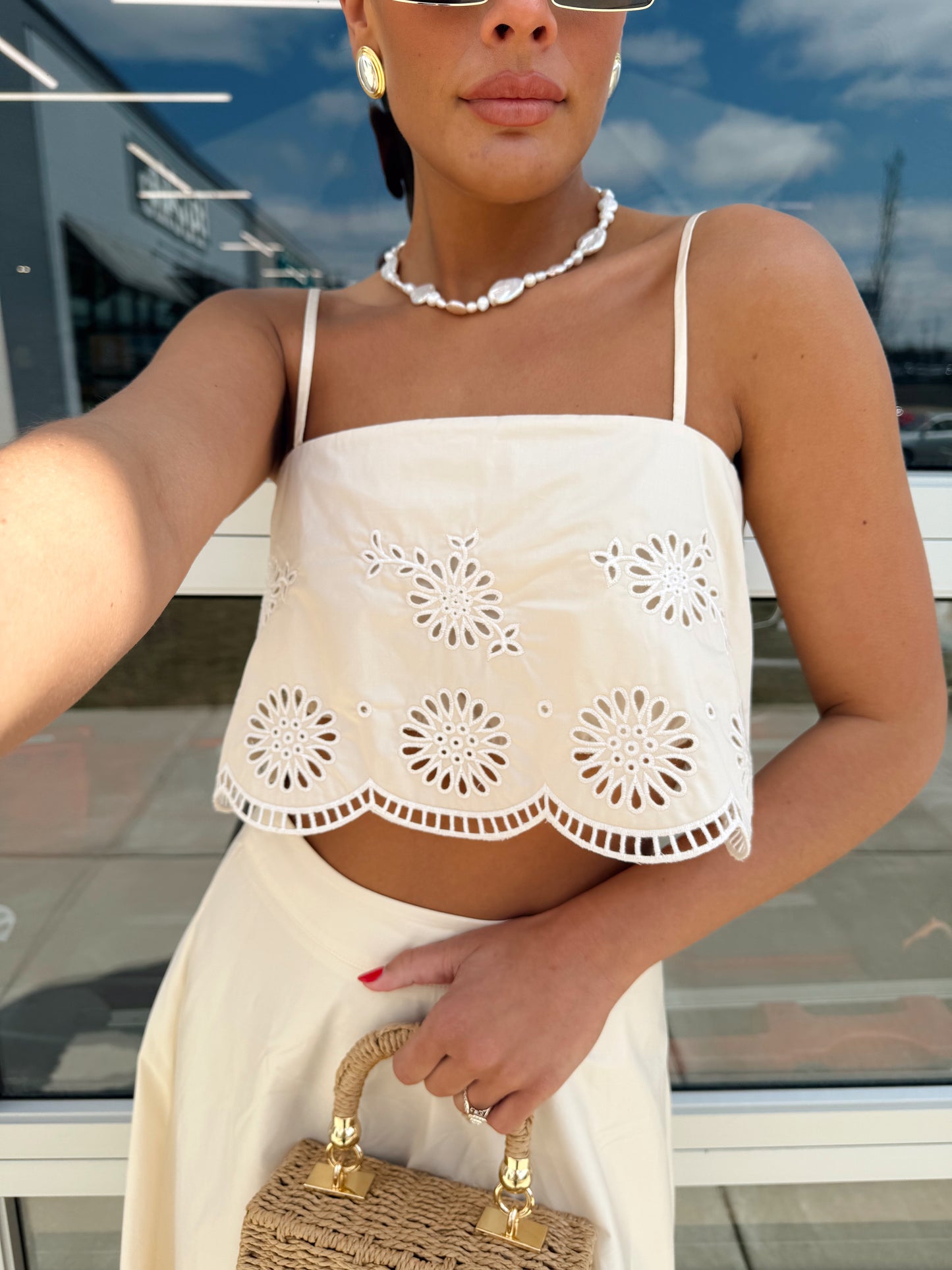 CARLOTTA EMBROIDERED TOP