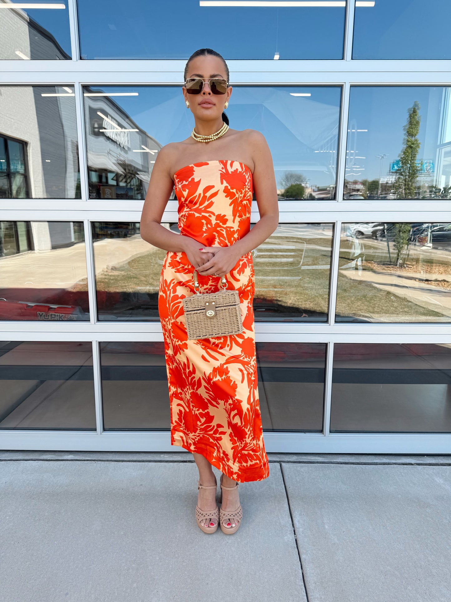 SUNSET SATIN MIDI