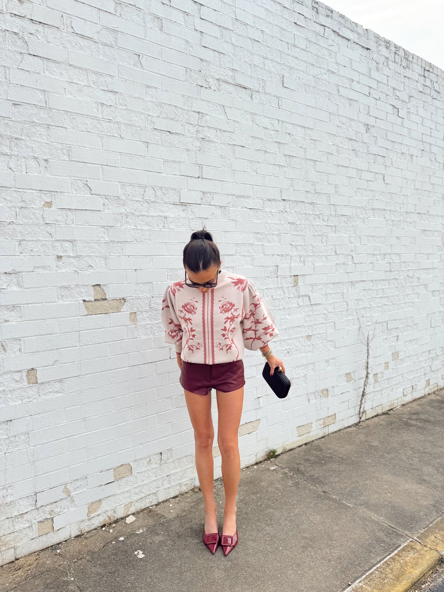 DRAMATIC BALLON SLEEVE MOCKNECK SWEATER