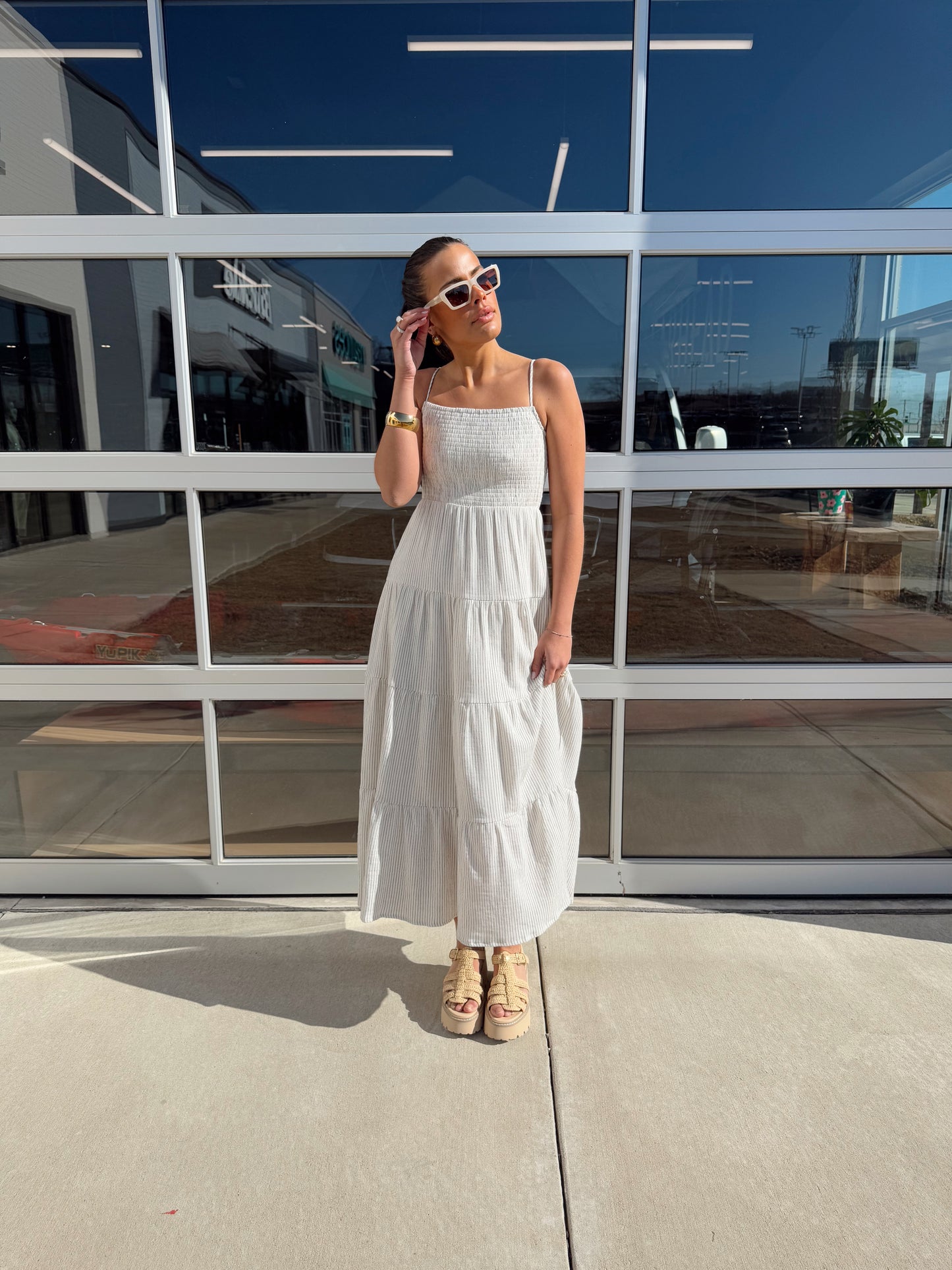 BALOS STRIPED MAXI DRESS