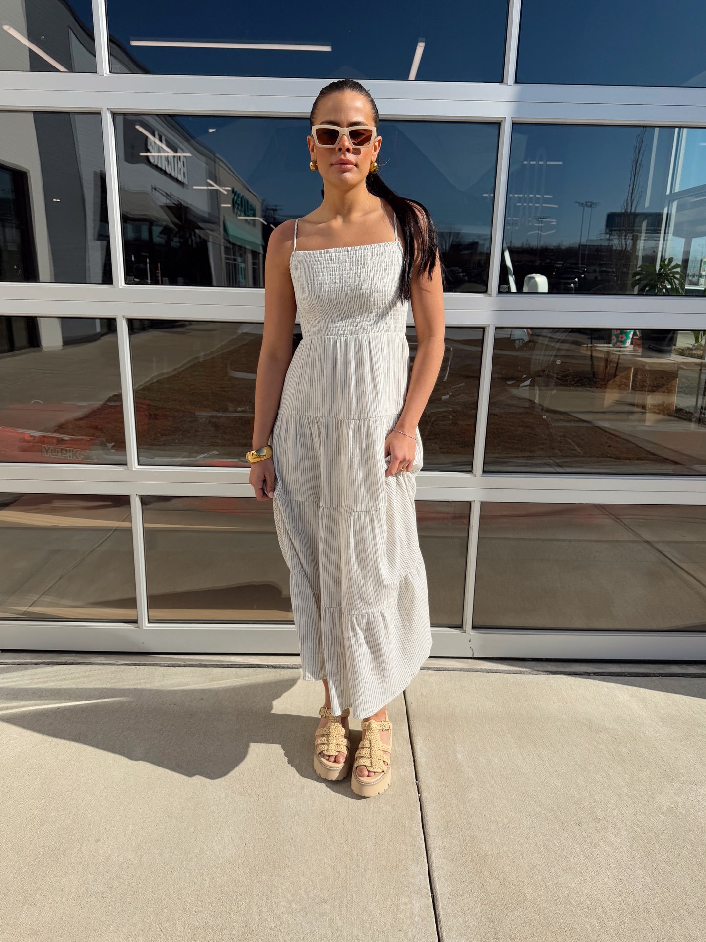 BALOS STRIPED MAXI DRESS