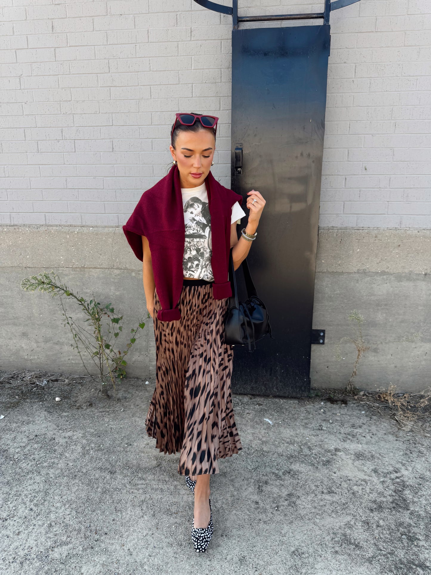 NOSTALGIA PRINTED MIDI SKIRT