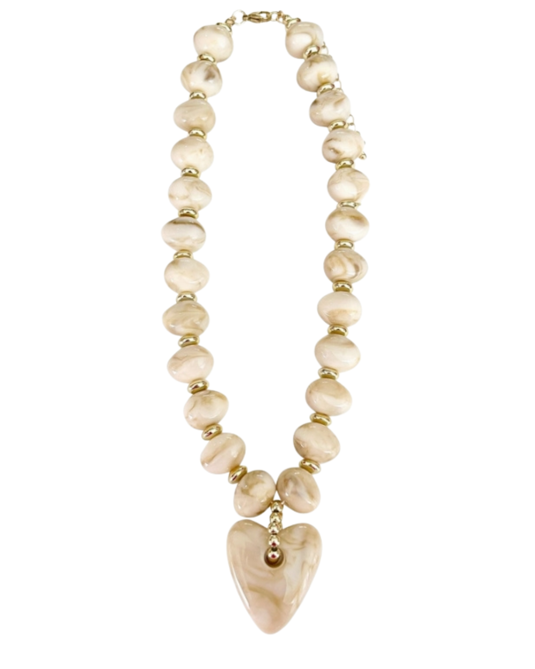 ATHENS BEADED WITH HEART CHARM NECKLACE