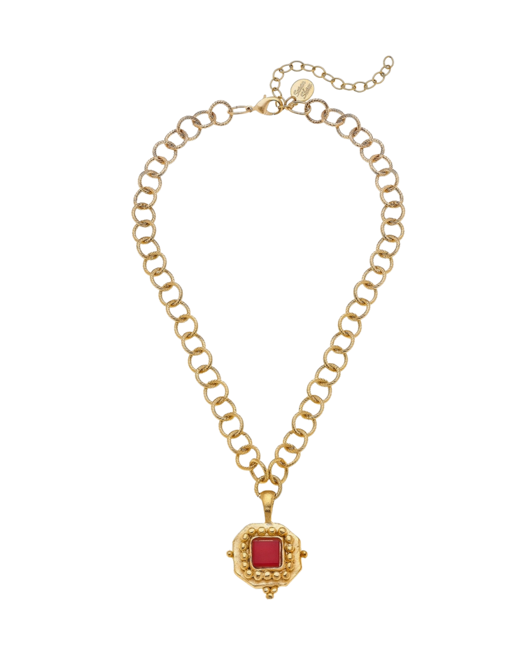 SQUARE RED NECKLACE